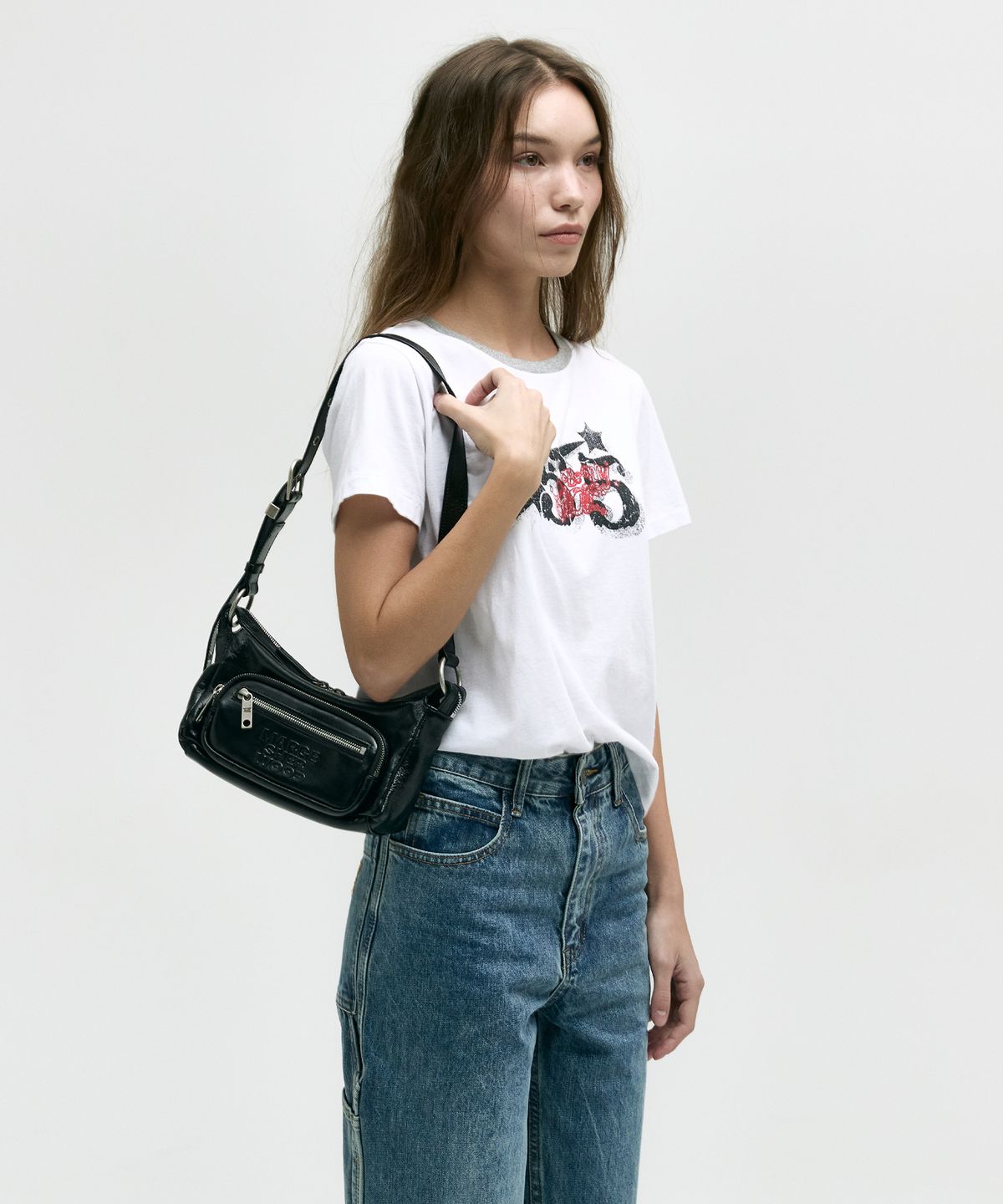 마지셔우드(MARGESHERWOOD) OUTPOCKET HOBO MINI_black glossy plain