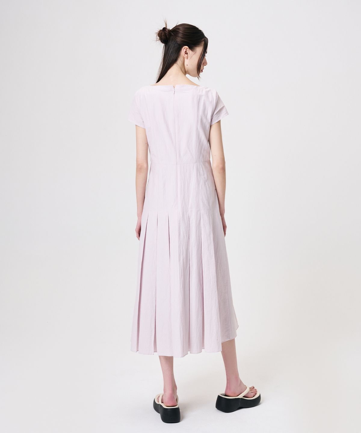 에트몽(ETMON) Linen Pleats Dress, Lavender Pink