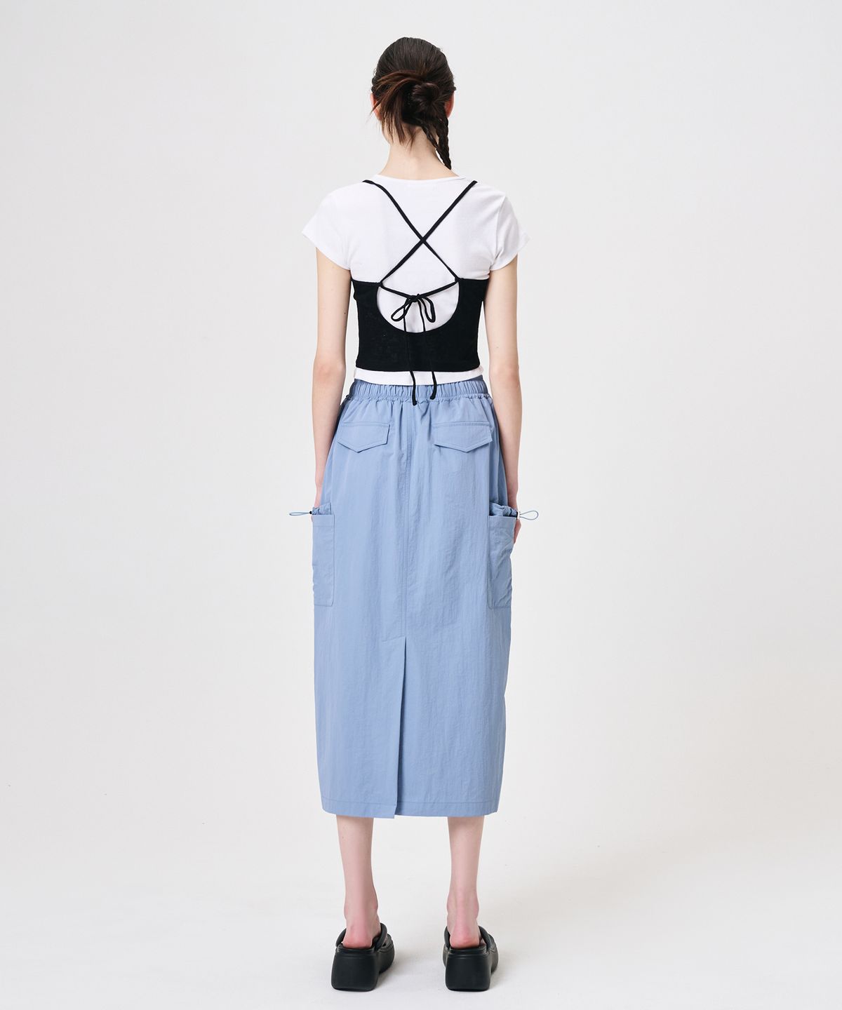 에트몽(ETMON) Back Strap Sleeveless Top, Black