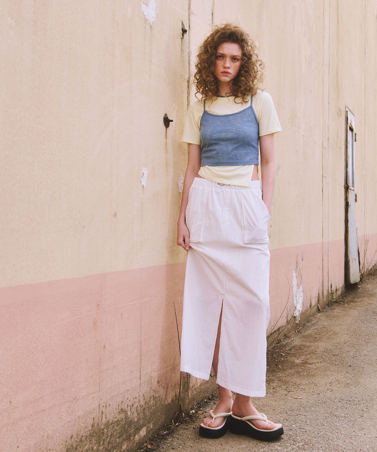 에트몽(ETMON) Back Strap Sleeveless Top, Blue