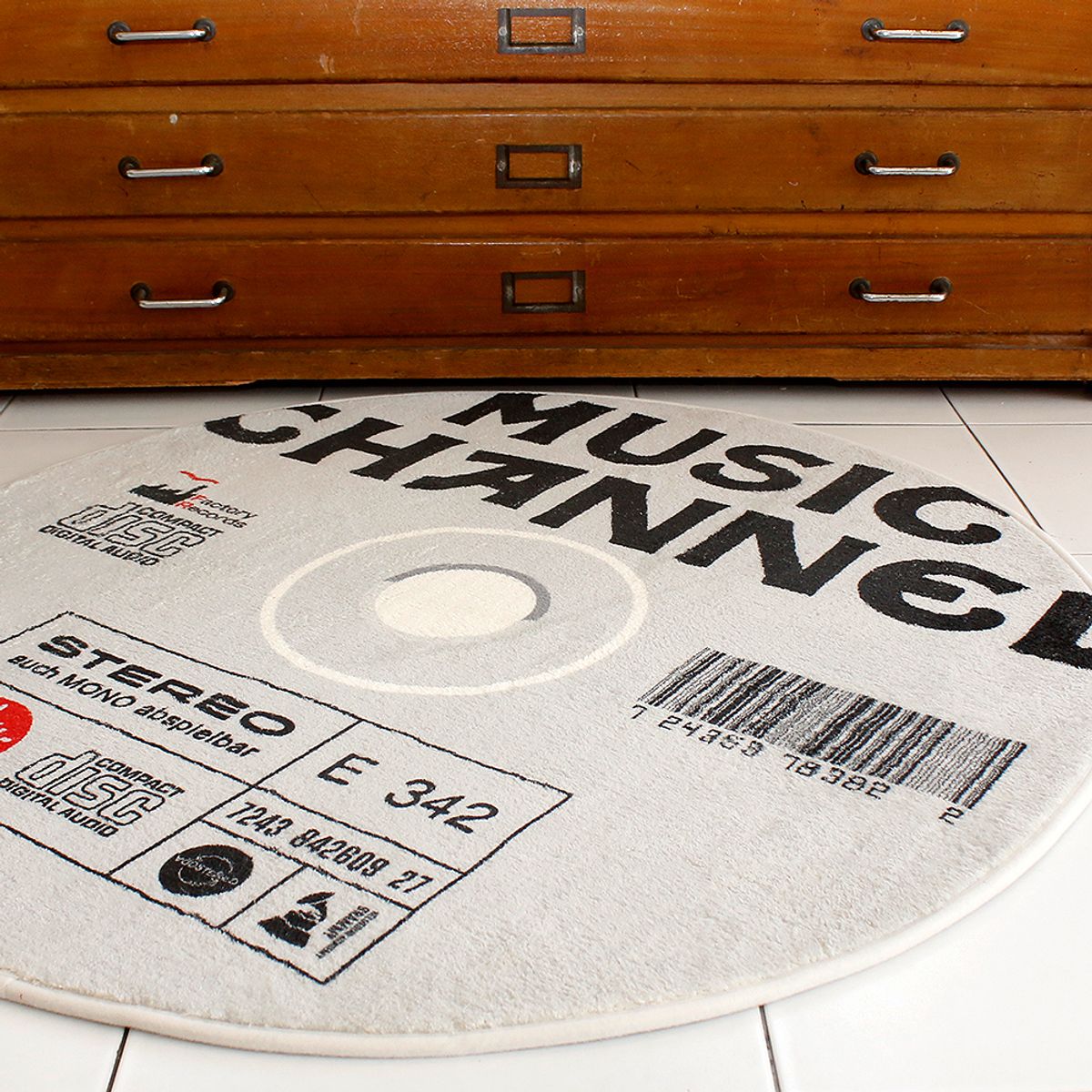 리에르 스튜디오(LEERE STUDIO) 90(cm) music channel CD 원형 러그