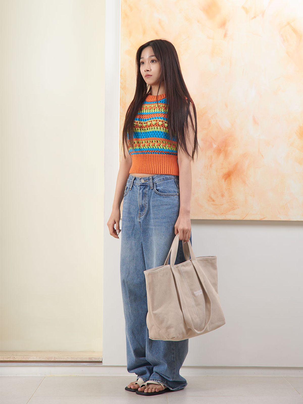 메종크렘(MAISON CREME) Reversible stitch bag _ Beige