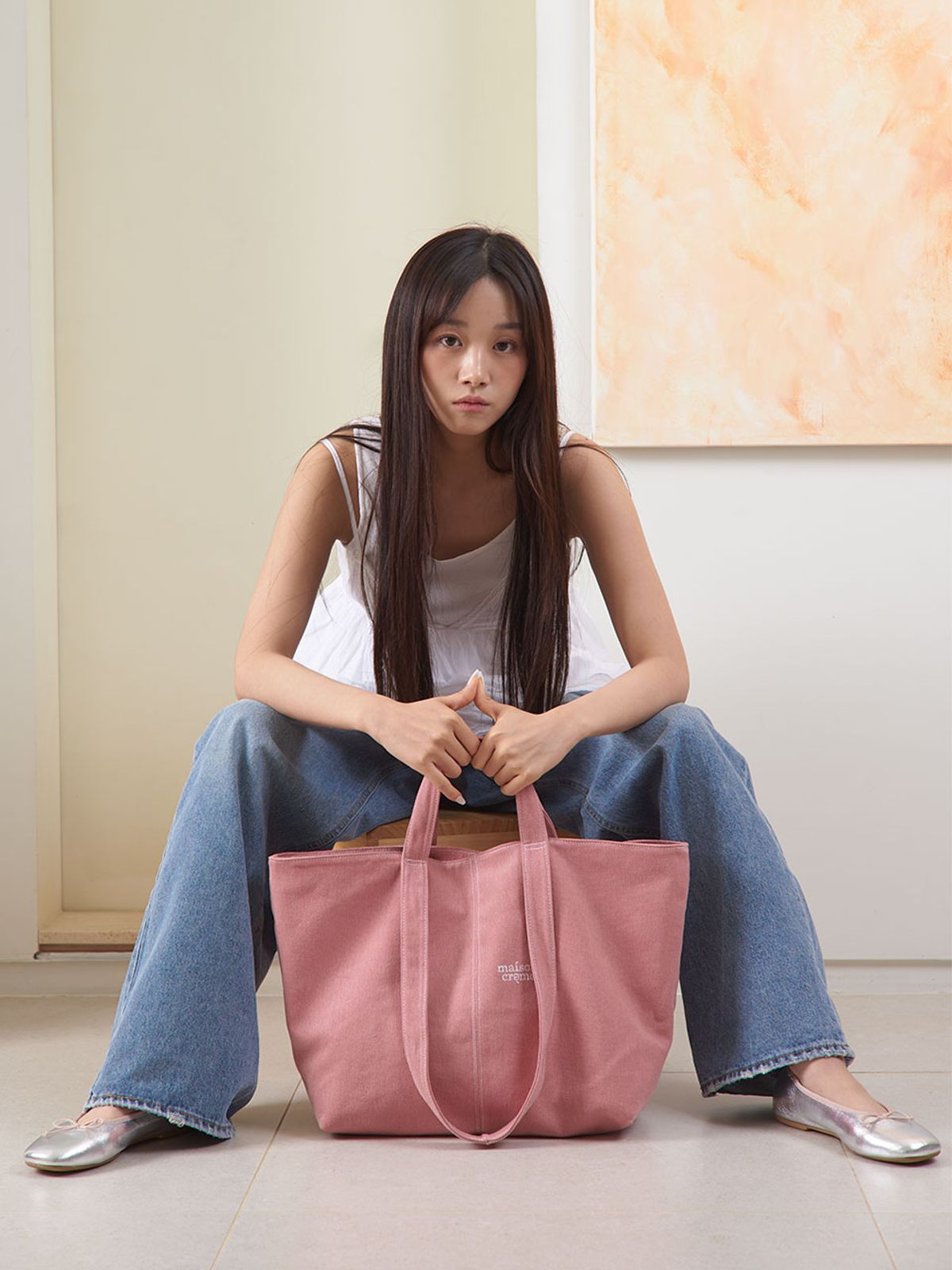 메종크렘(MAISON CREME) Reversible stitch bag _ Indie Pink