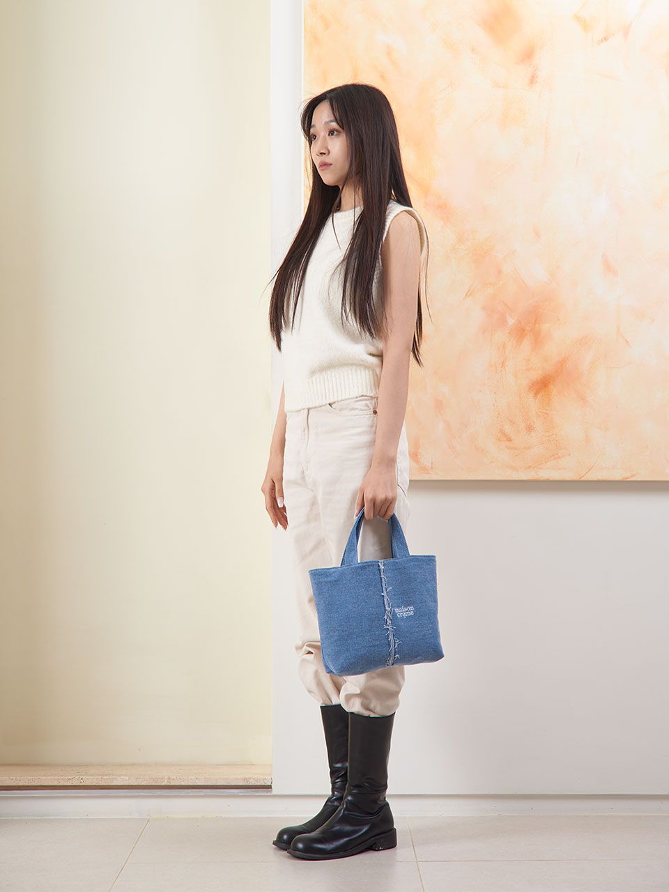 ◆maison creme◆ Reversible Denim mini tote bag MUSINSA公式 | MAISON CREME Reversible Denim mini tote bag