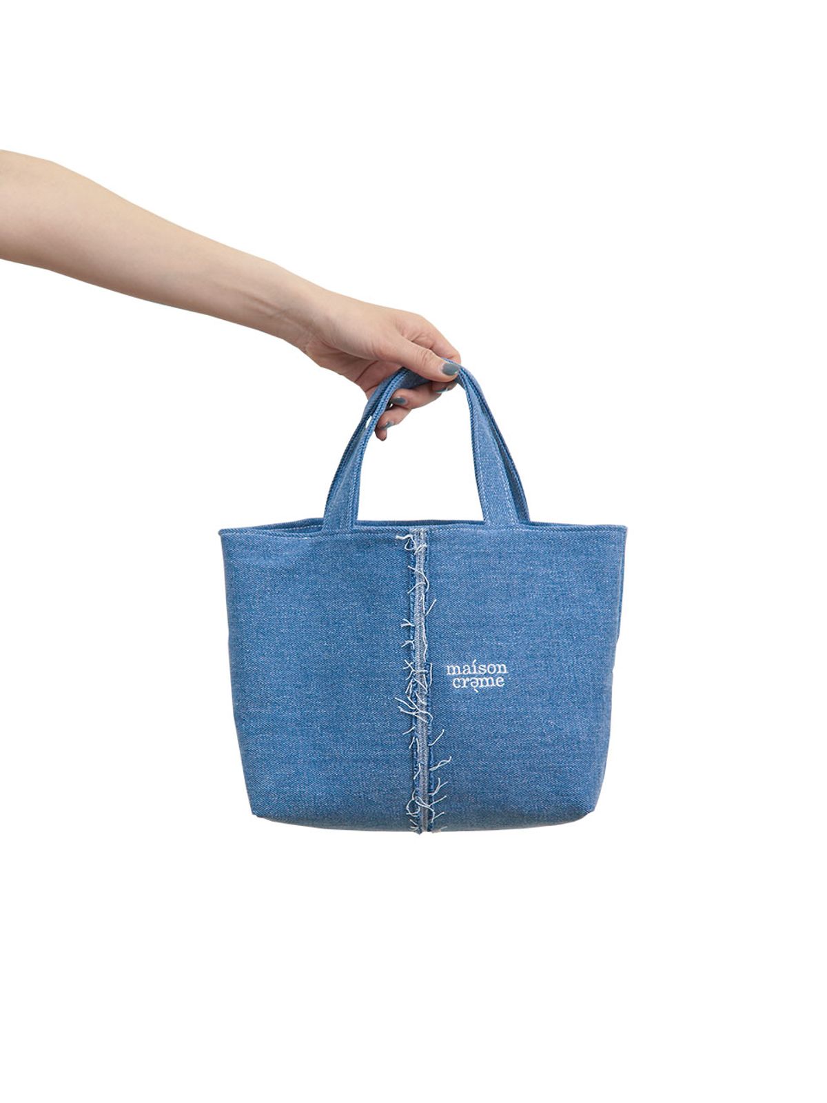 메종크렘(MAISON CREME) Reversible Denim mini tote bag