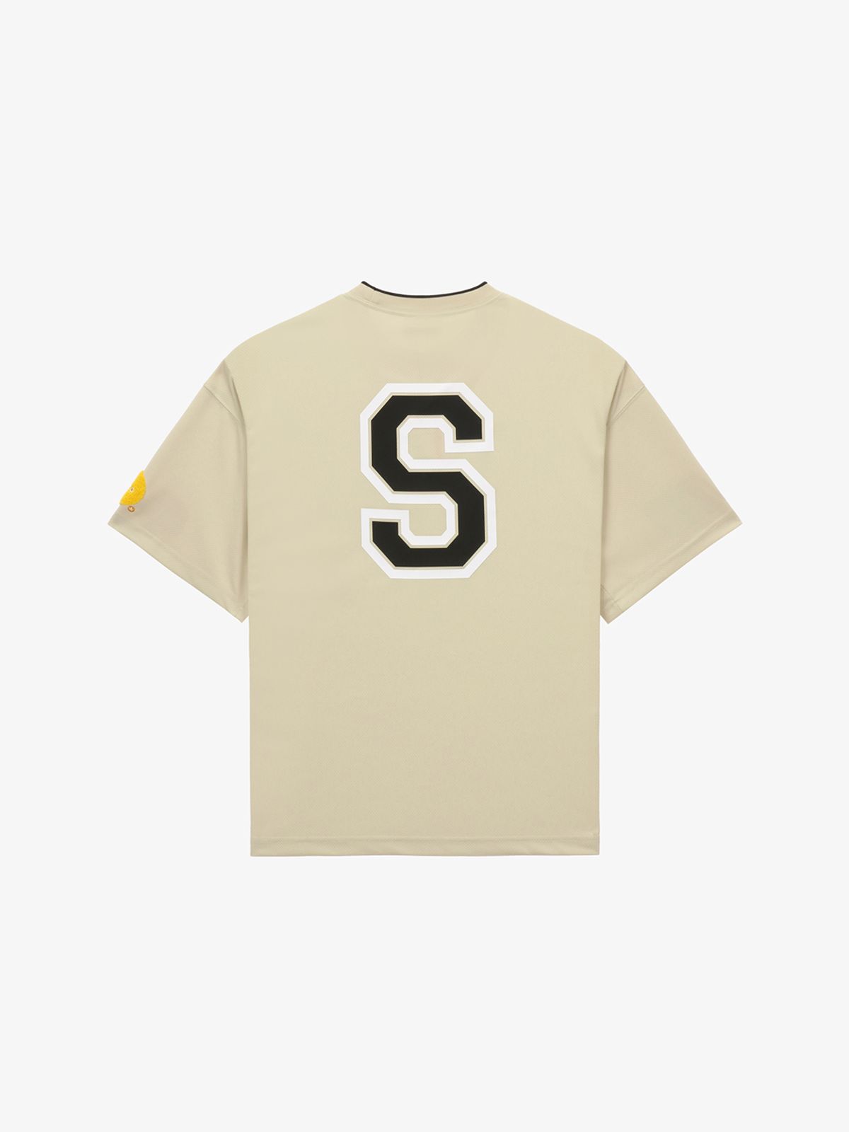 수프라(SUPRA) 로고 오버핏 스포츠 저지 반팔 티셔츠(BEIGE)