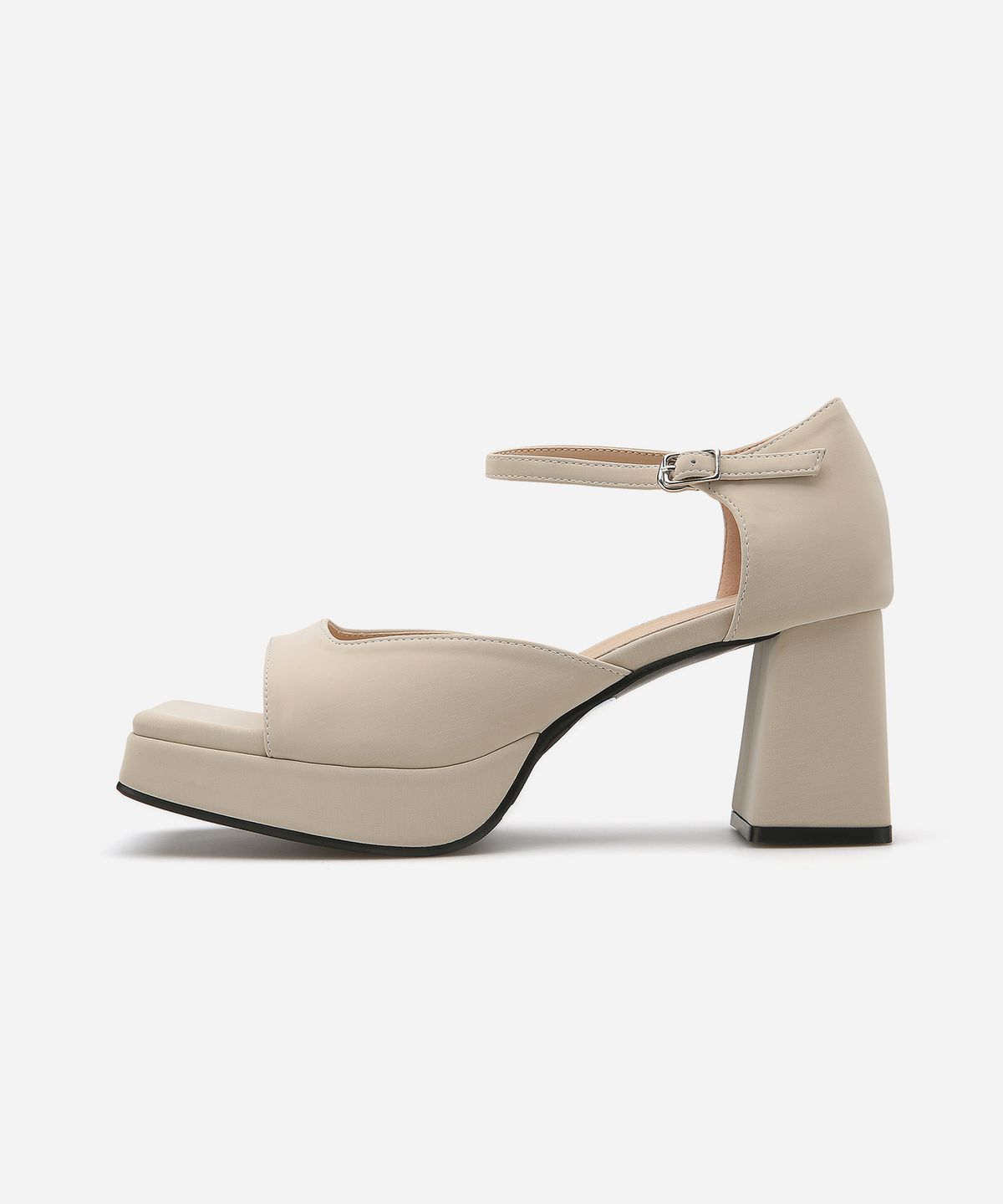 솔트앤초콜릿(SALT AND CHOCOLATE) 스퀘어 토 가보시 스트랩 샌들 412324001 (7cm/3colors)