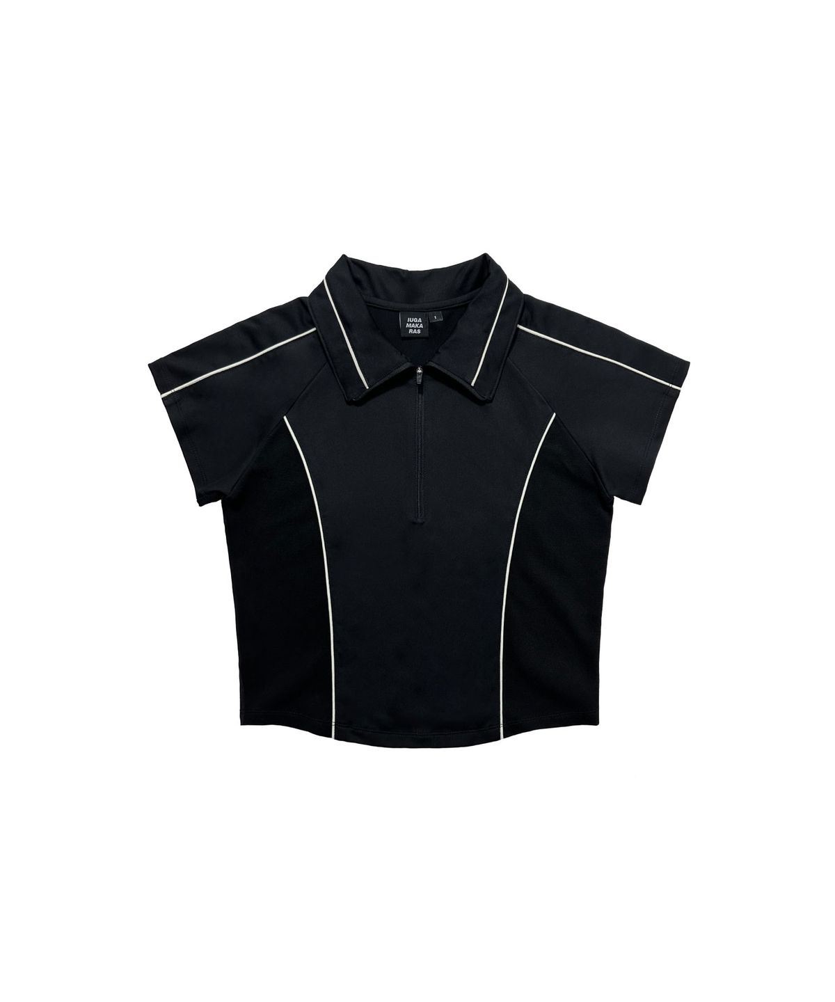 이우가마카라스(IUGAMAKARAS) Piping Half Zip-Up Jersey (Black)