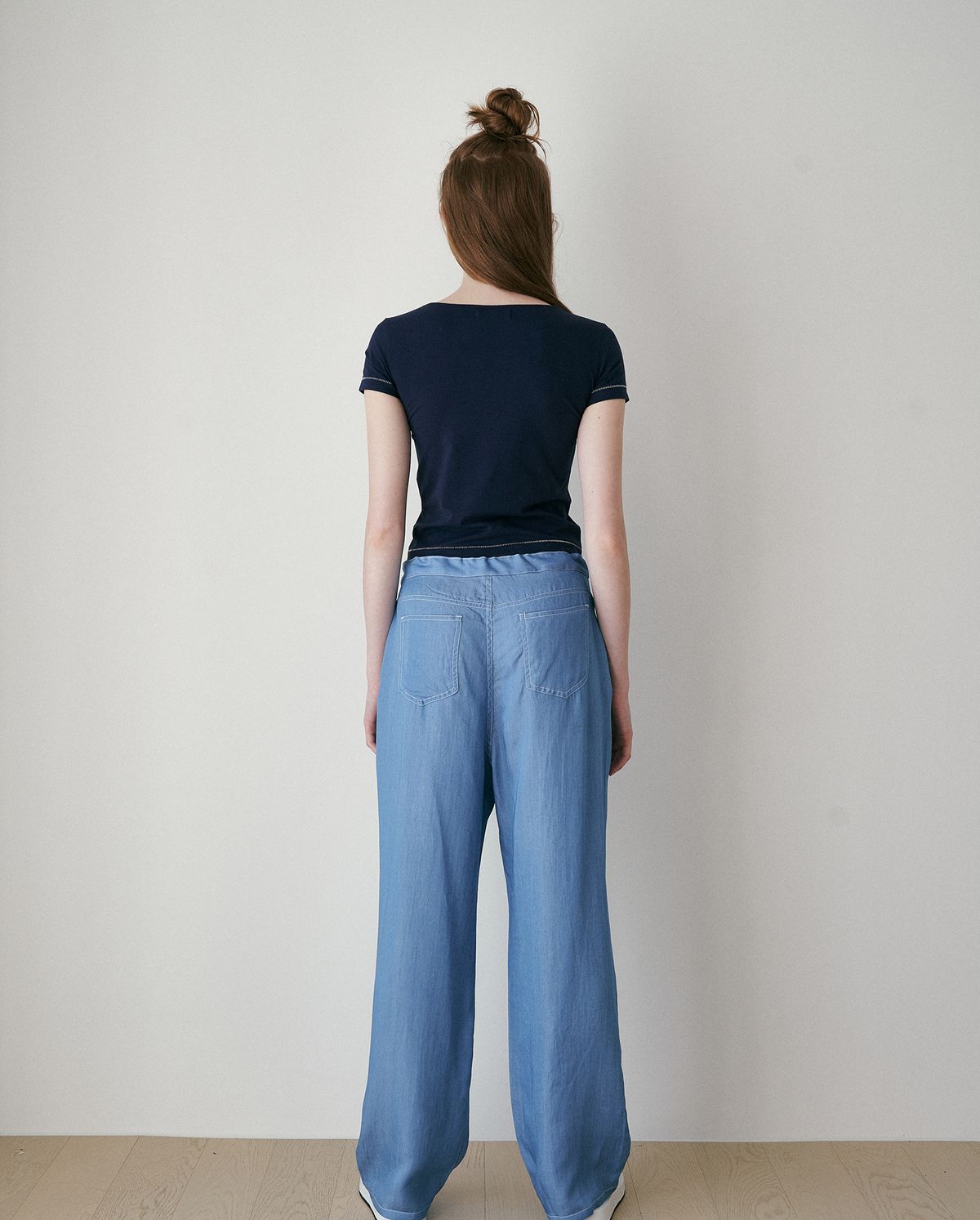 르브아시스(REVOIRSIS) cap sleeve t-shirt navy