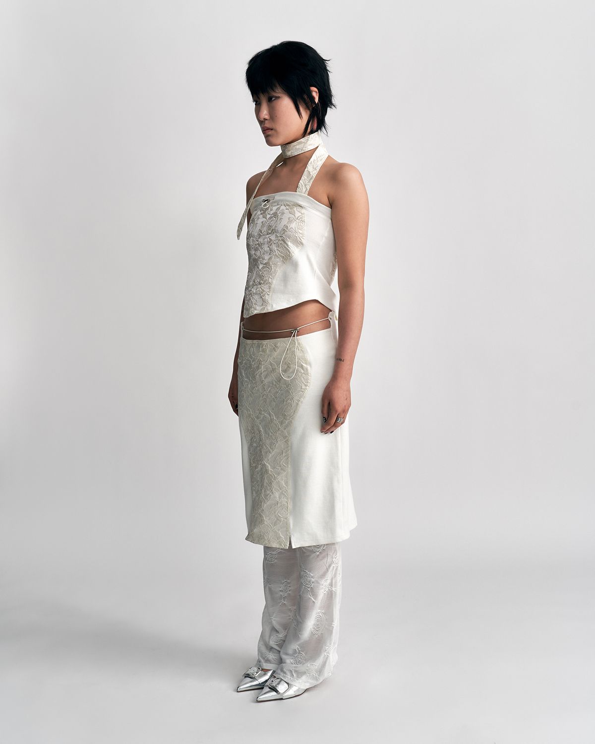 루루(RURU) JACQUARD STRING SKIRT [IVORY]
