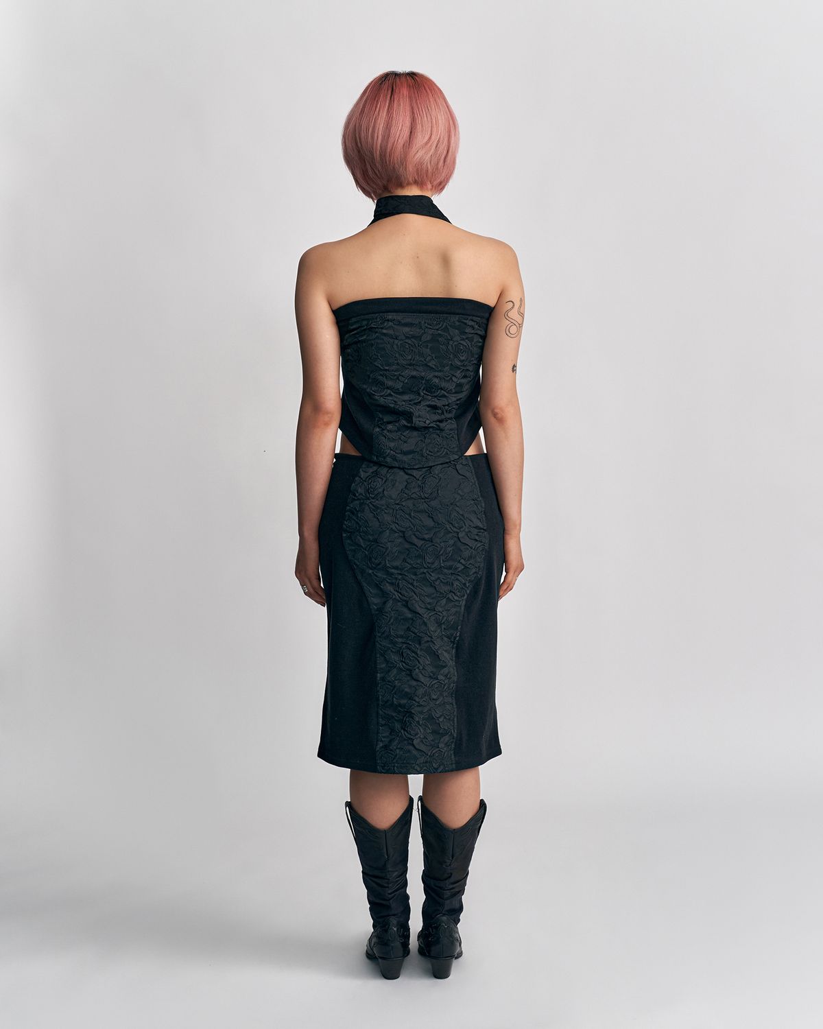 루루(RURU) JACQUARD STRING SKIRT [BLACK]