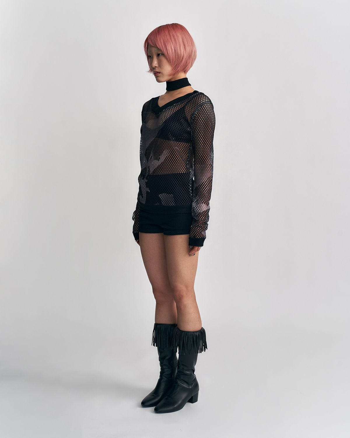 루루(RURU) SUMMER MESH CHOKER & KNIT [BLACK]