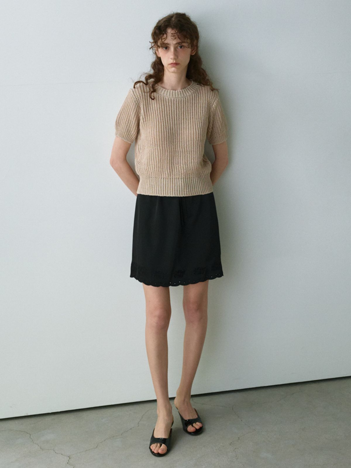 노우드(NOEUD) Paper round knit (Beige)