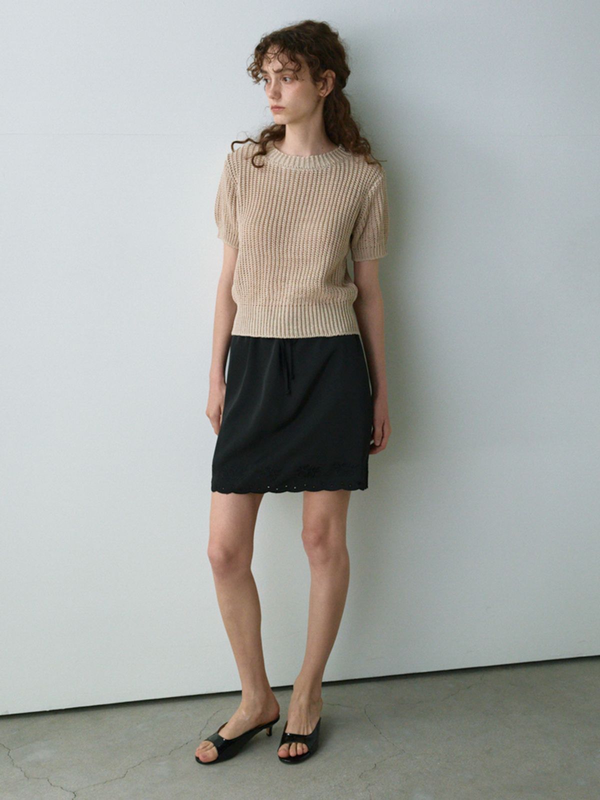 노우드(NOEUD) Paper round knit (Beige)
