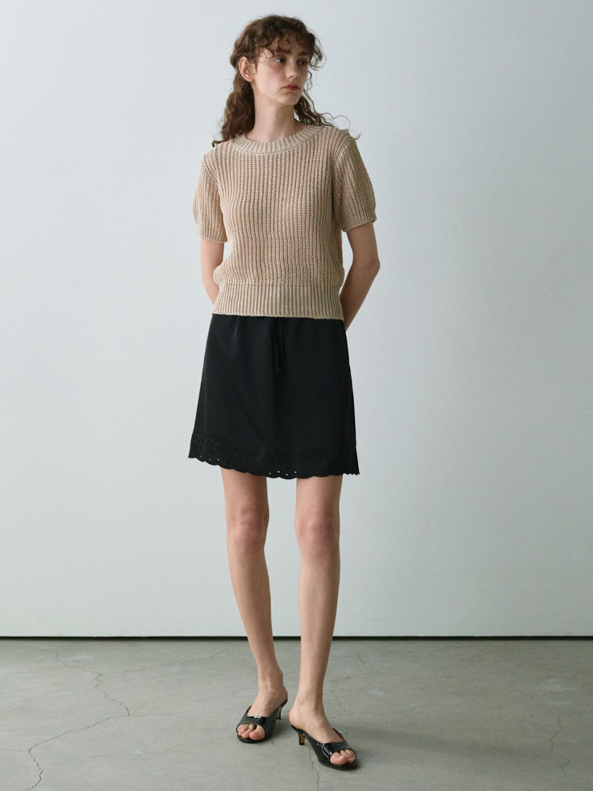 노우드(NOEUD) Paper round knit (Beige)