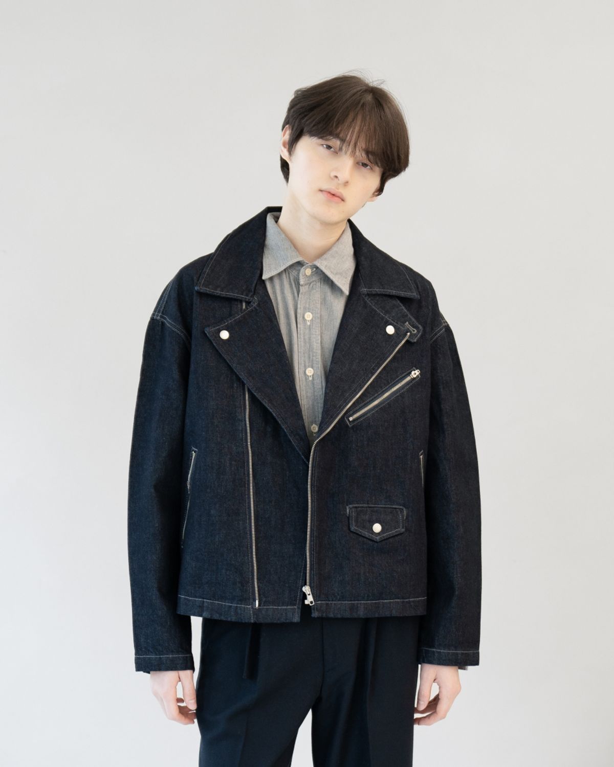 아스트레이(ASTLAY) Denim Rider Jacket (Indigo)