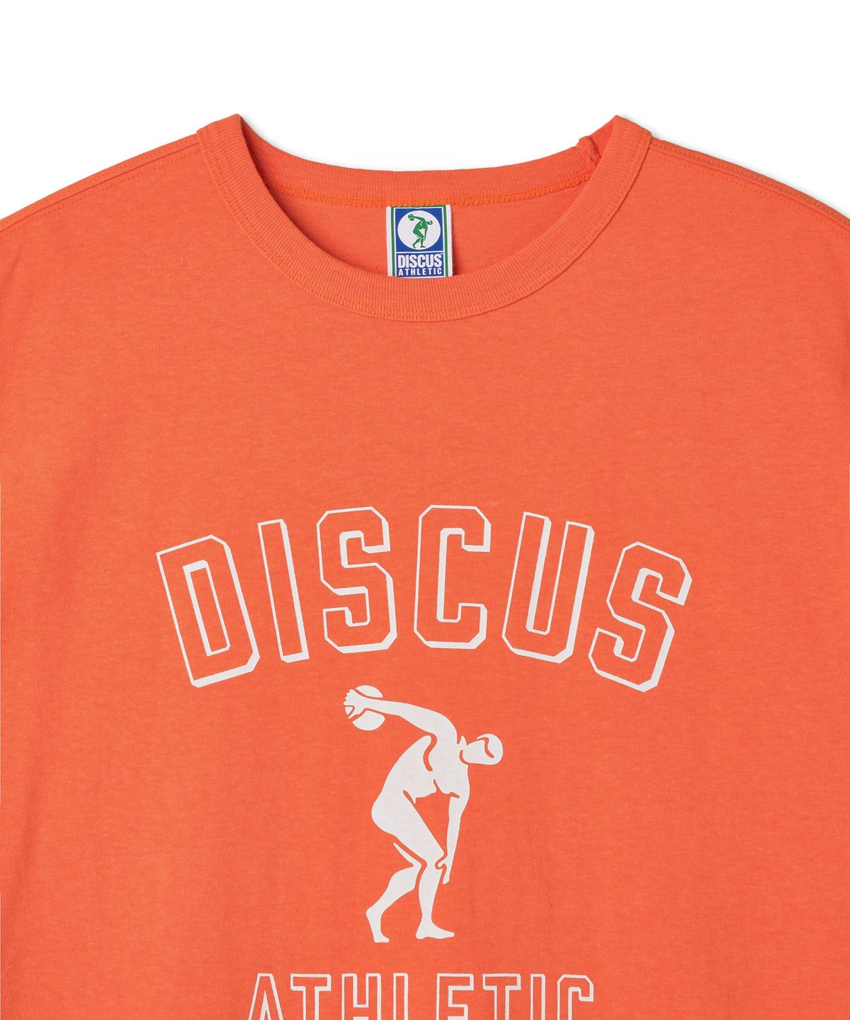 디스커스 애슬레틱(DISCUS ATHLETIC) 헤비웨이트 레귤러 핏 아치 티셔츠 오렌지