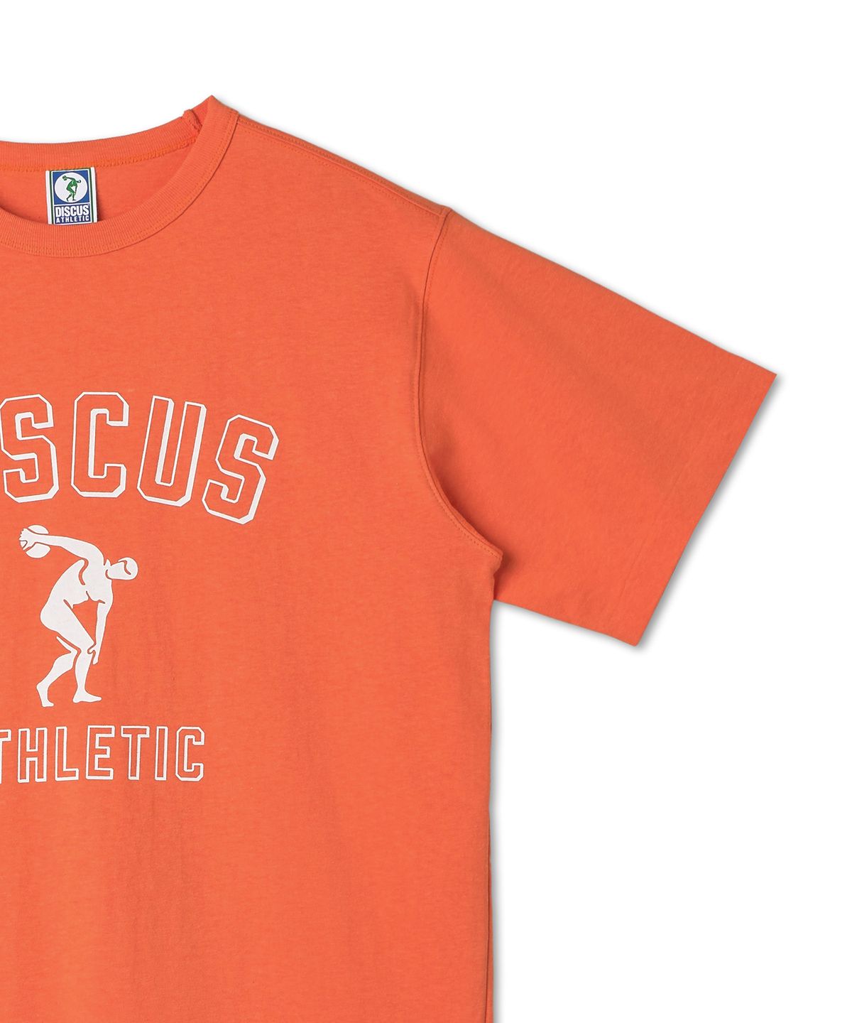 디스커스 애슬레틱(DISCUS ATHLETIC) 헤비웨이트 레귤러 핏 아치 티셔츠 오렌지
