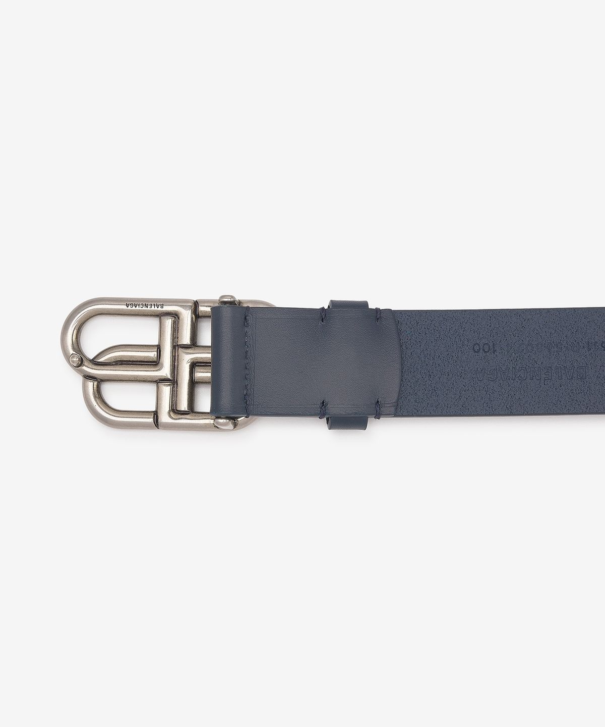 발렌시아가(BALENCIAGA) 남성 라지 BB 버클 벨트 - 네이비 실버 / 5703701CH0B4611