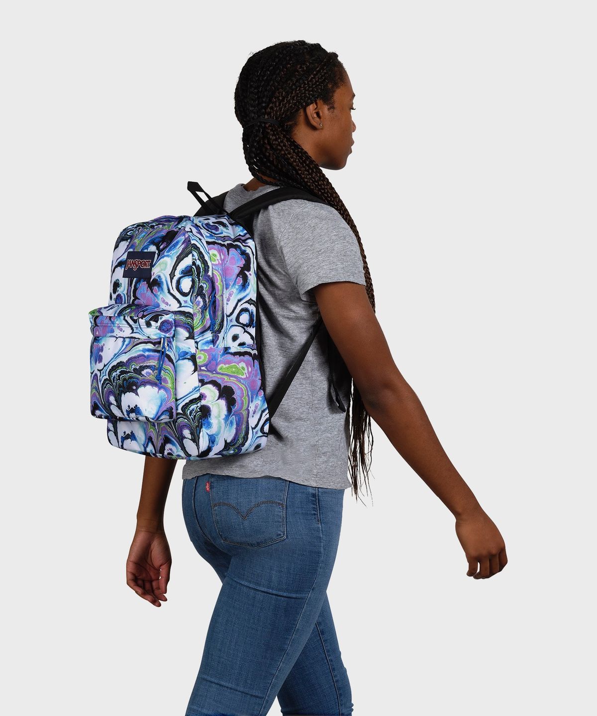 잔스포츠(JANSPORT) 슈퍼브레이크 MARBLE MOOD BLUE IOLITE