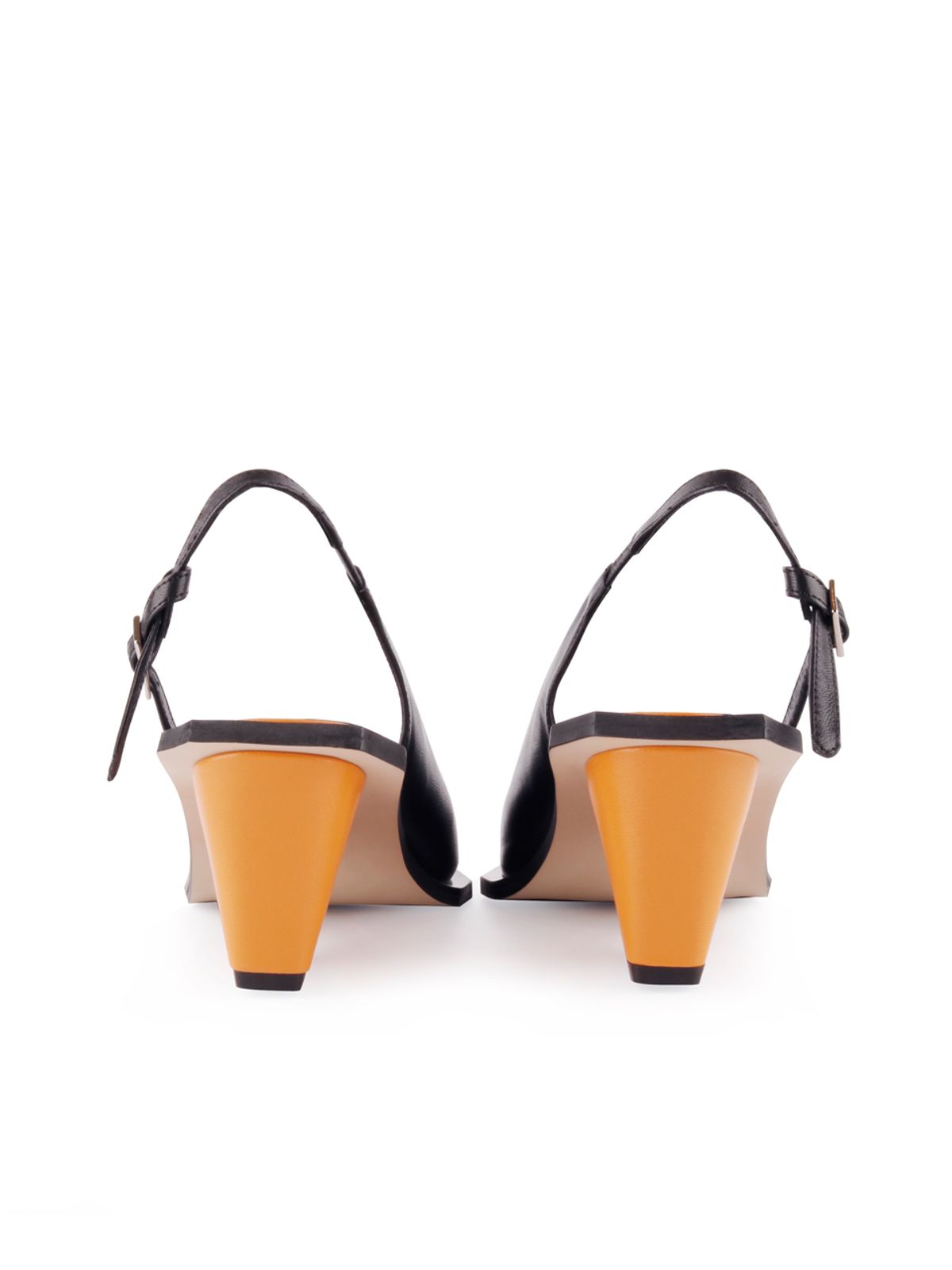 꼼므지(COMMEGEE) [BLACK LABEL] Asymmetric sling-back shoes / CG1011BKOR