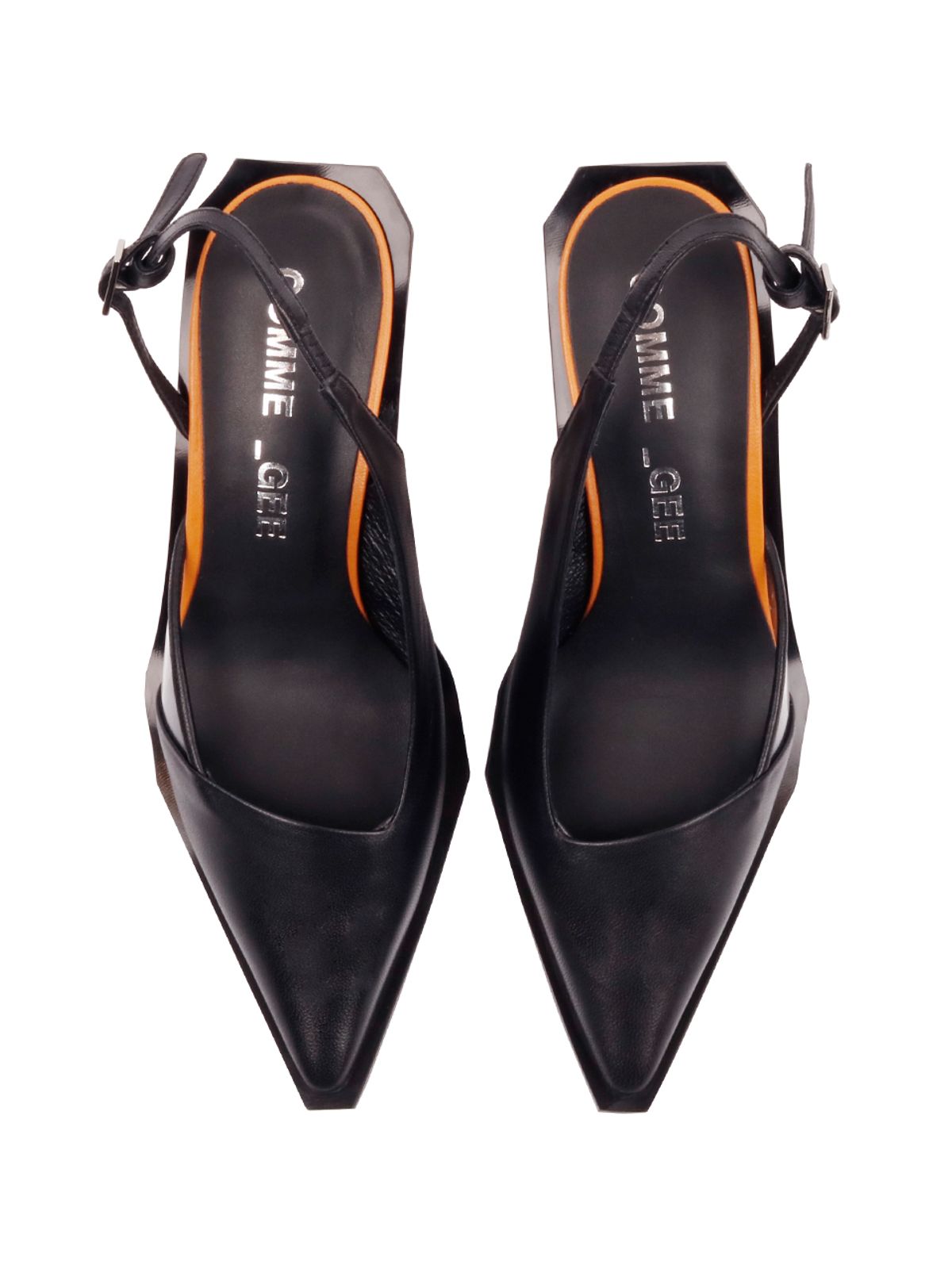 꼼므지(COMMEGEE) [BLACK LABEL] Asymmetric sling-back shoes / CG1011BKOR