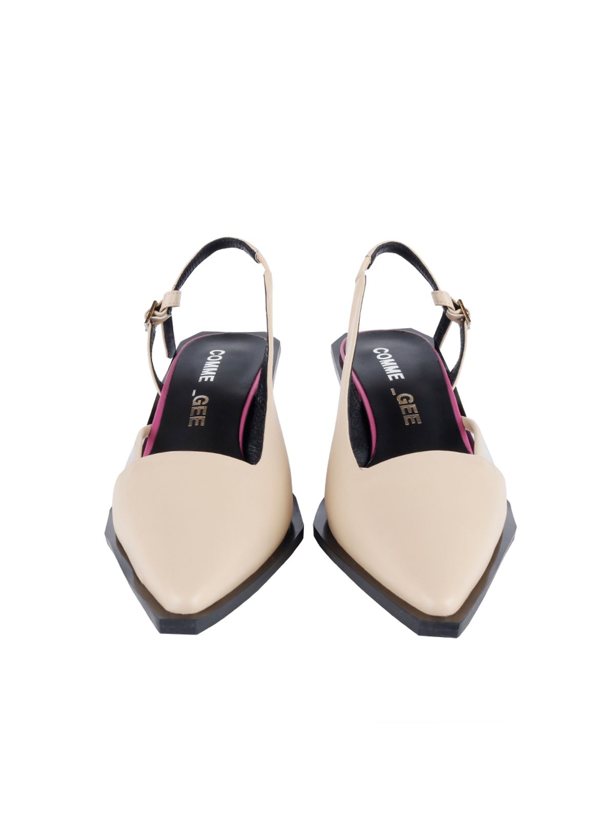 꼼므지(COMMEGEE) [BLACK LABEL] Asymmetric sling-back shoes / CG1011BEPU