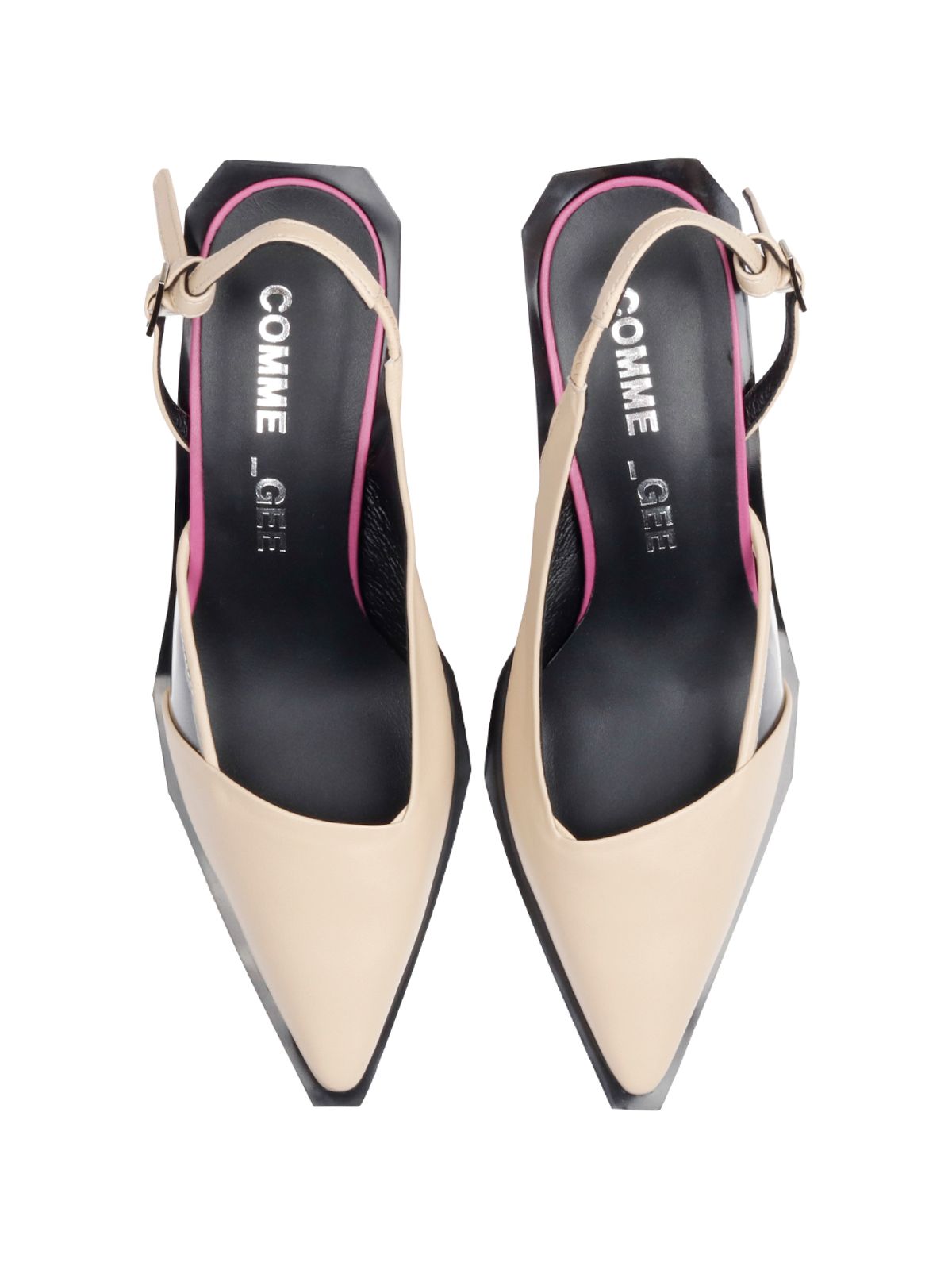 꼼므지(COMMEGEE) [BLACK LABEL] Asymmetric sling-back shoes / CG1011BEPU