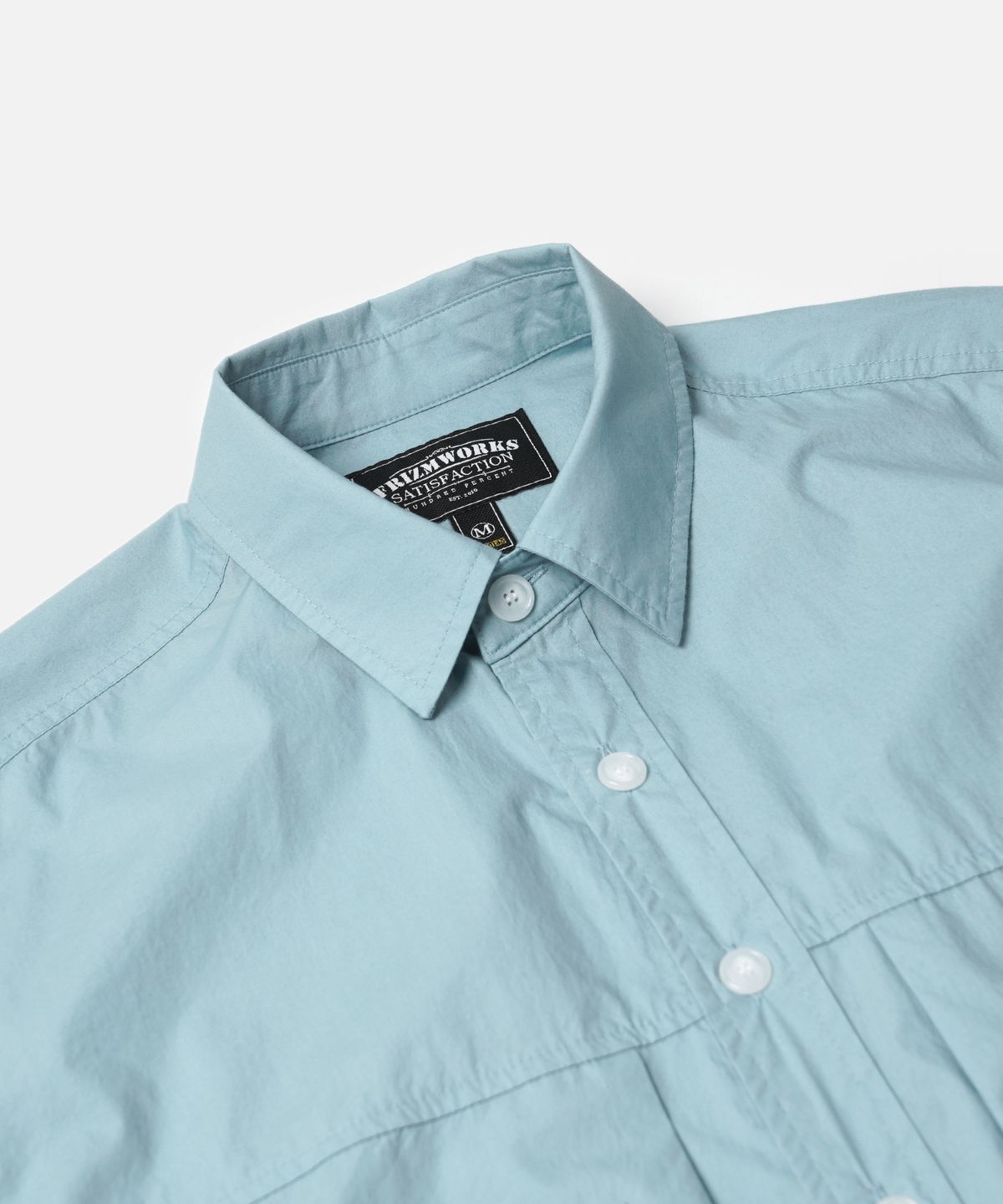 프리즘웍스(FRIZMWORKS) PAPER COTTON TRUCKER HALF SHIRT _ ASH BLUE