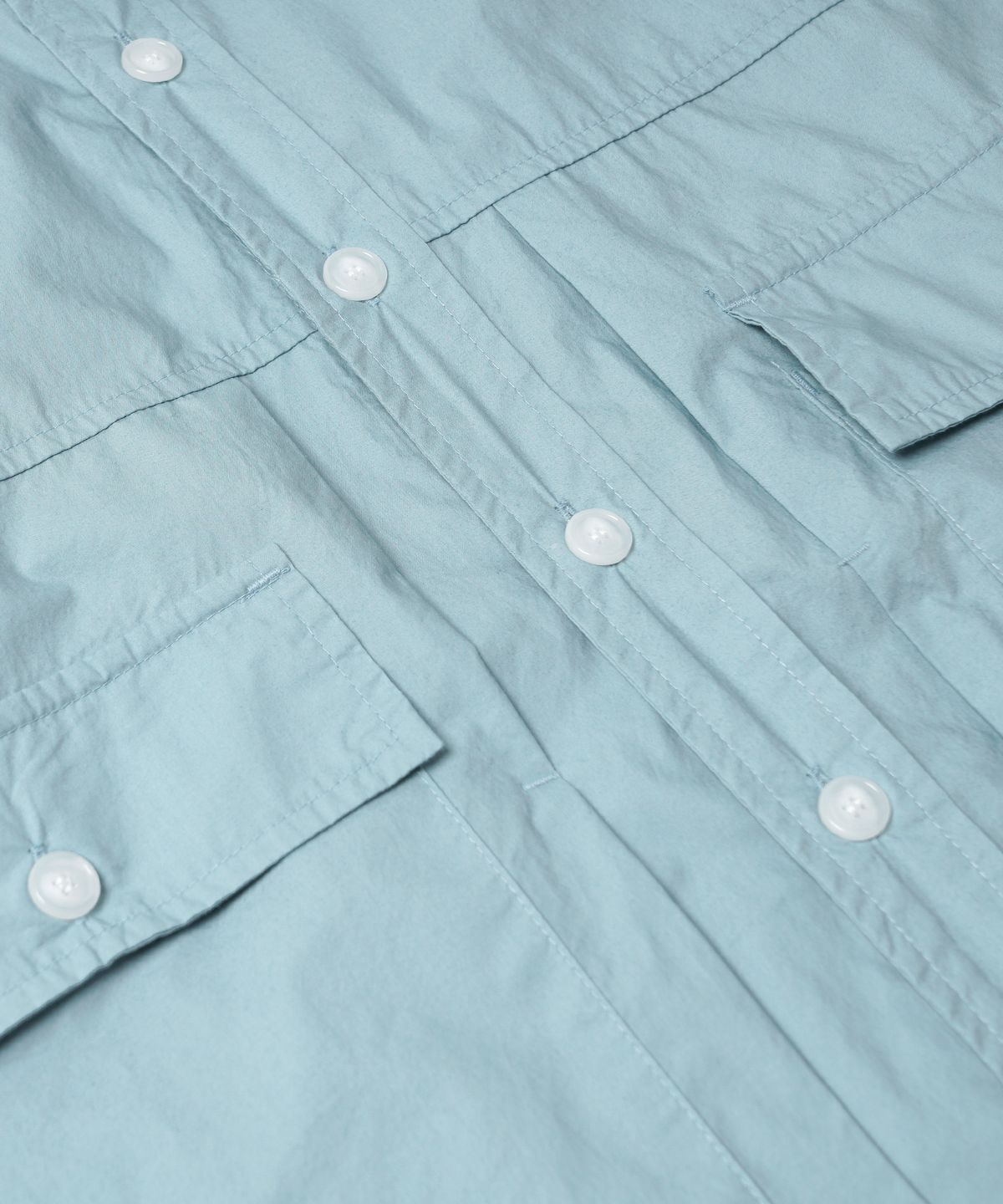 프리즘웍스(FRIZMWORKS) PAPER COTTON TRUCKER HALF SHIRT _ ASH BLUE
