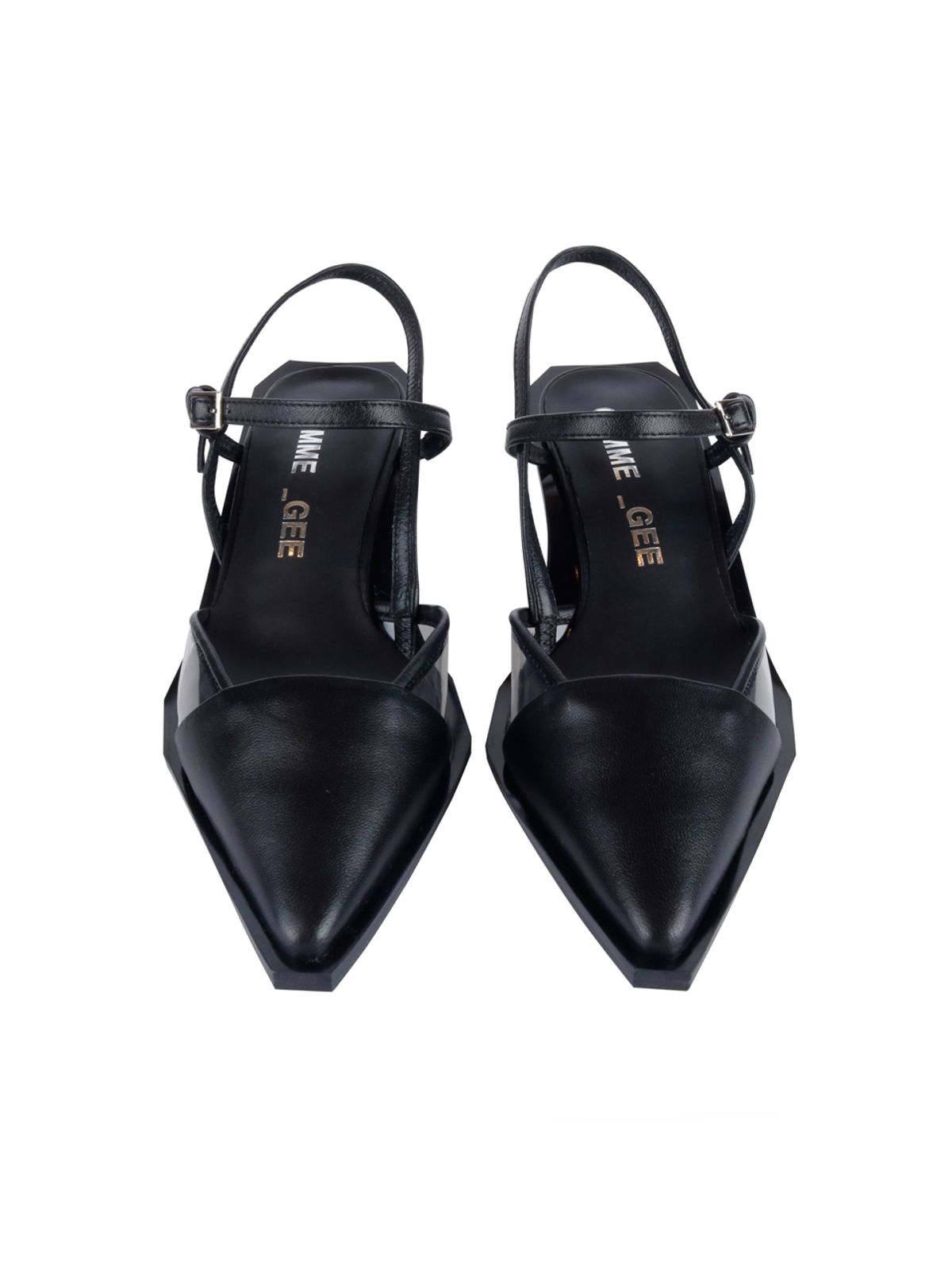꼼므지(COMMEGEE) [BLACK LABEL] Strap sling-back shoes / CG1012BK