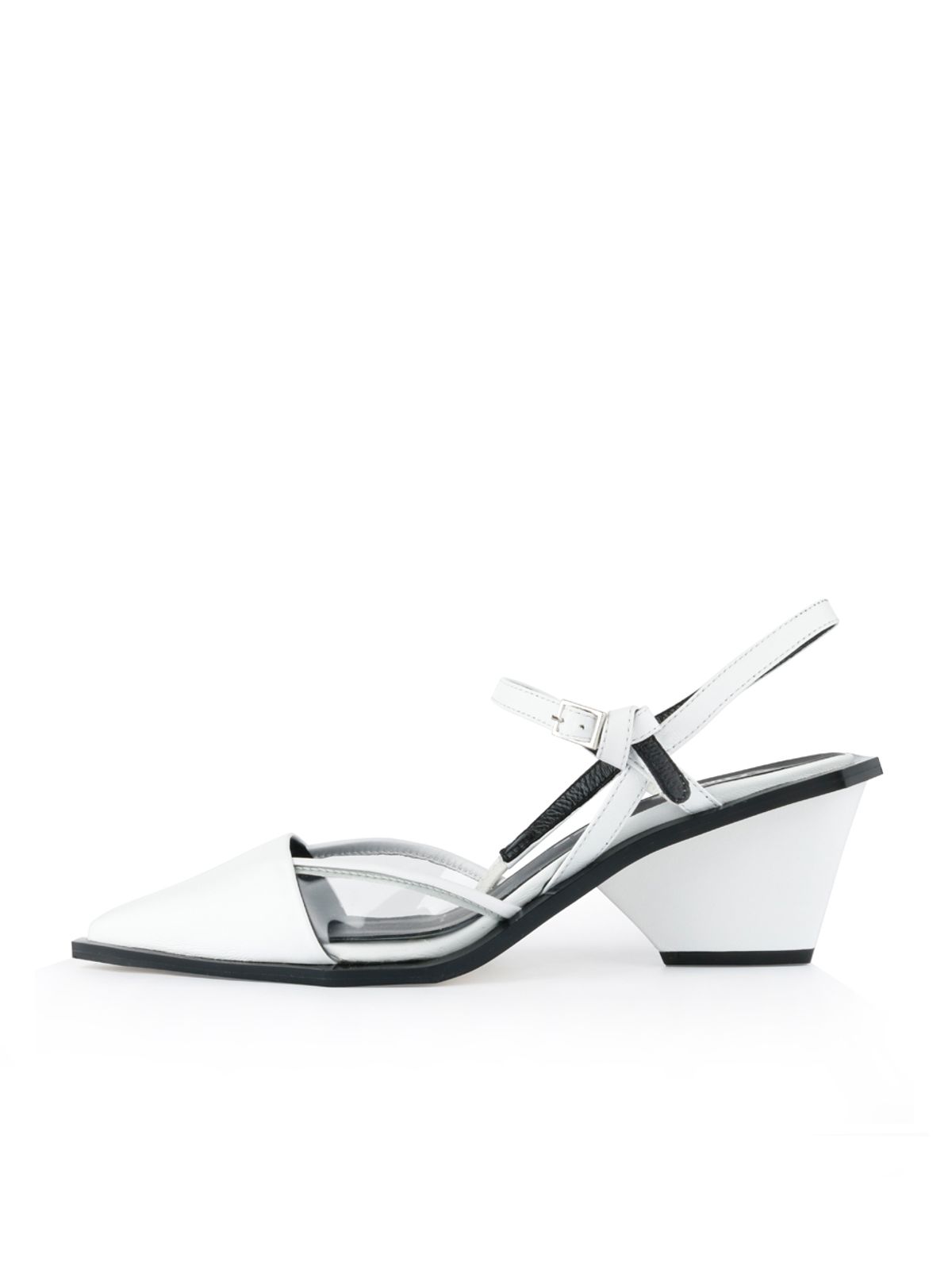 꼼므지(COMMEGEE) [BLACK LABEL] Strap sling-back shoes / CG1012WH
