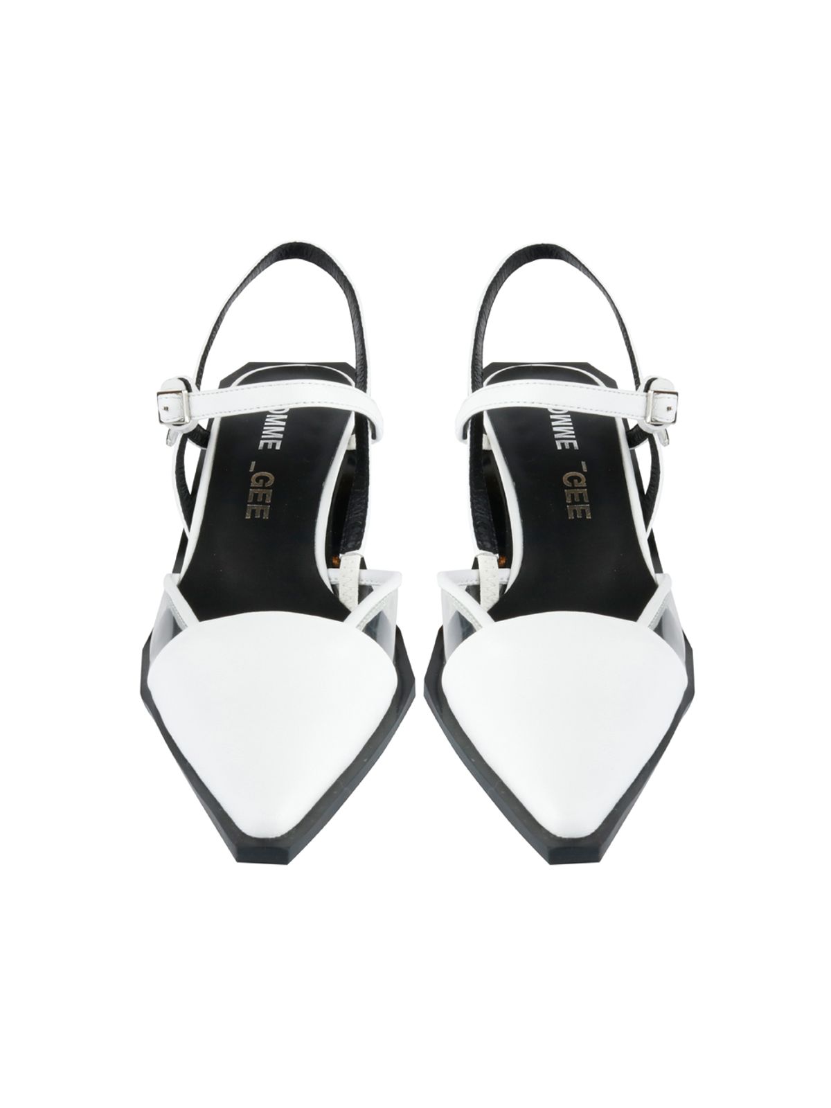 꼼므지(COMMEGEE) [BLACK LABEL] Strap sling-back shoes / CG1012WH