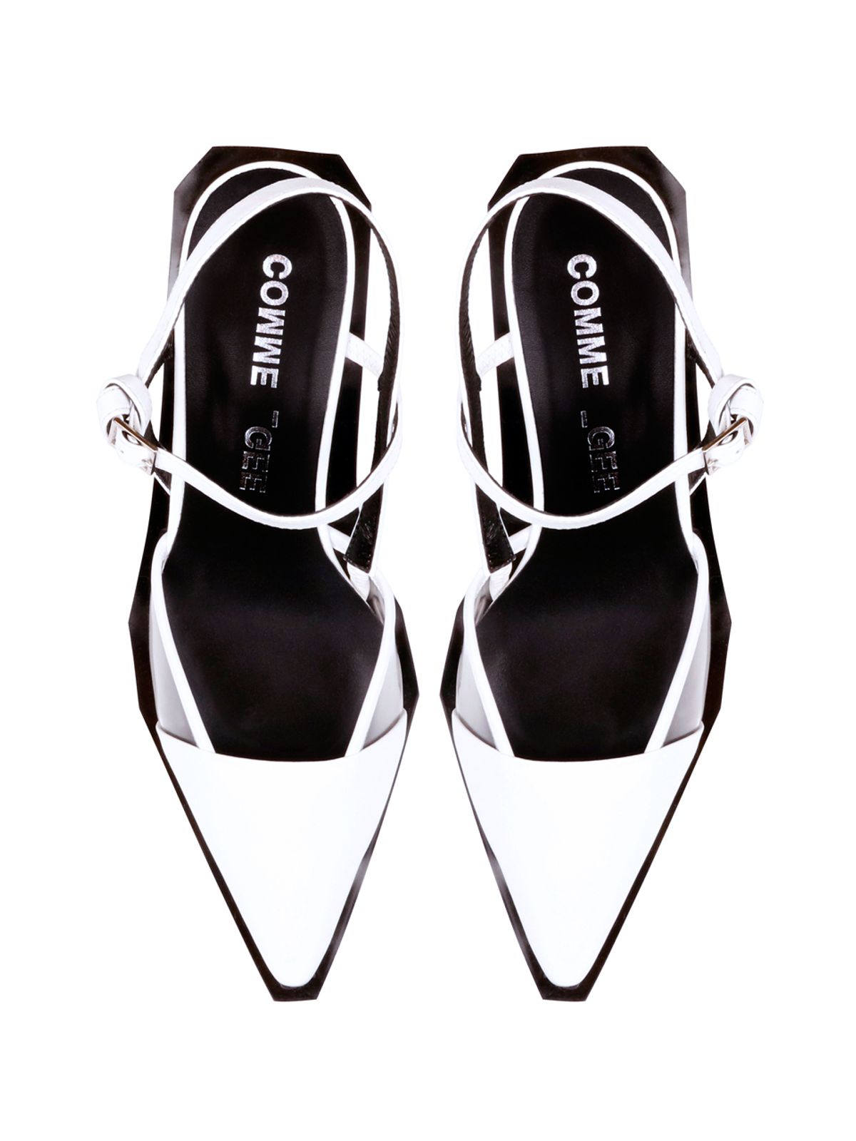 꼼므지(COMMEGEE) [BLACK LABEL] Strap sling-back shoes / CG1012WH