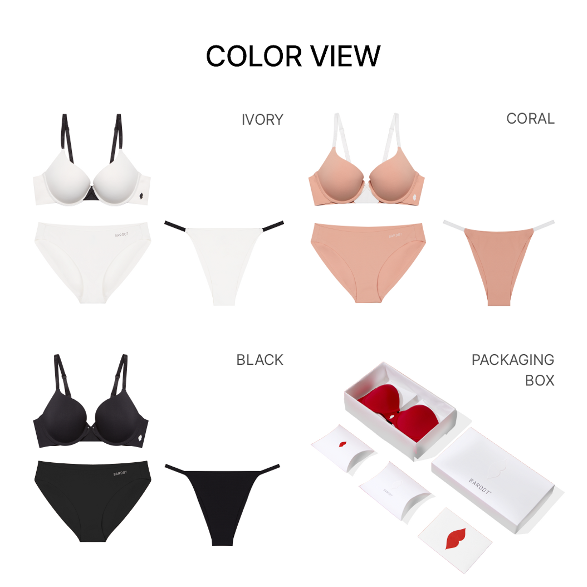 바르도(BARDOT) 돈 텔 인비져블 울트라 푸쉬업 브라 SET A