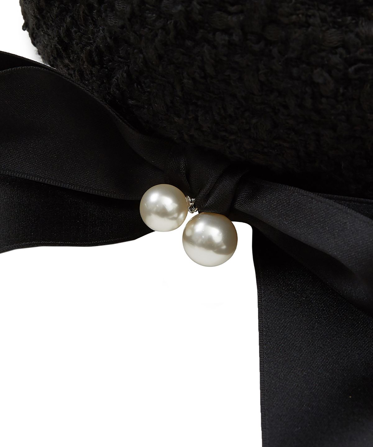 유희(YOUHEE) TWEED RIBBON BERET BLACK