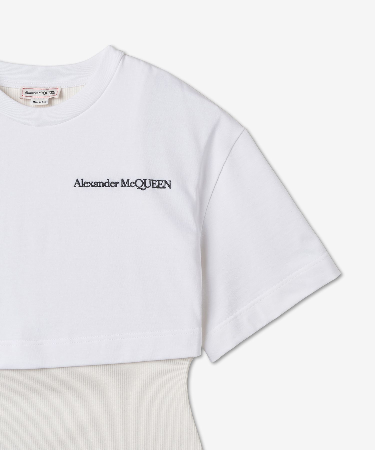 Tシャツ・カットソー alexander mcqueen FW24 Ribbed top (804191 QLADW1000) Alexander McQueen Ribbed Top White FW24 T-Shirt – LOZURI®