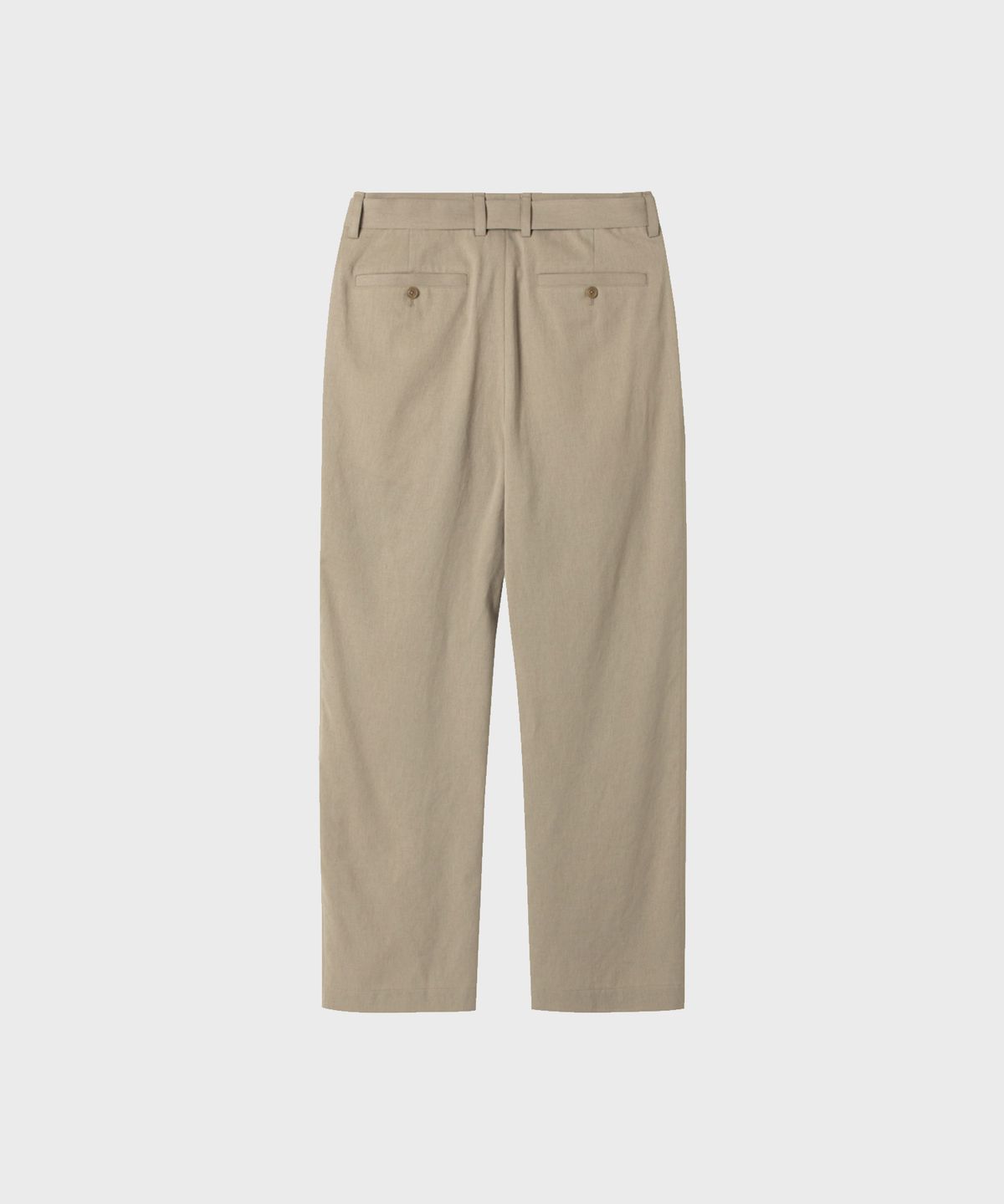 넌블랭크(NONBLANK) 린넨 블렌드 벨티드 와이드 팬츠_BEIGE