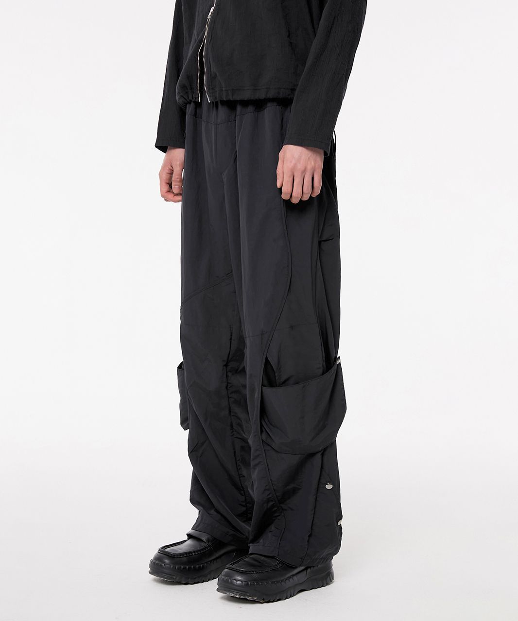 海外から輸入 MUSINSA (FU-228_Black) Pants Layered Cut-out E94 FLAREUP | パンツ