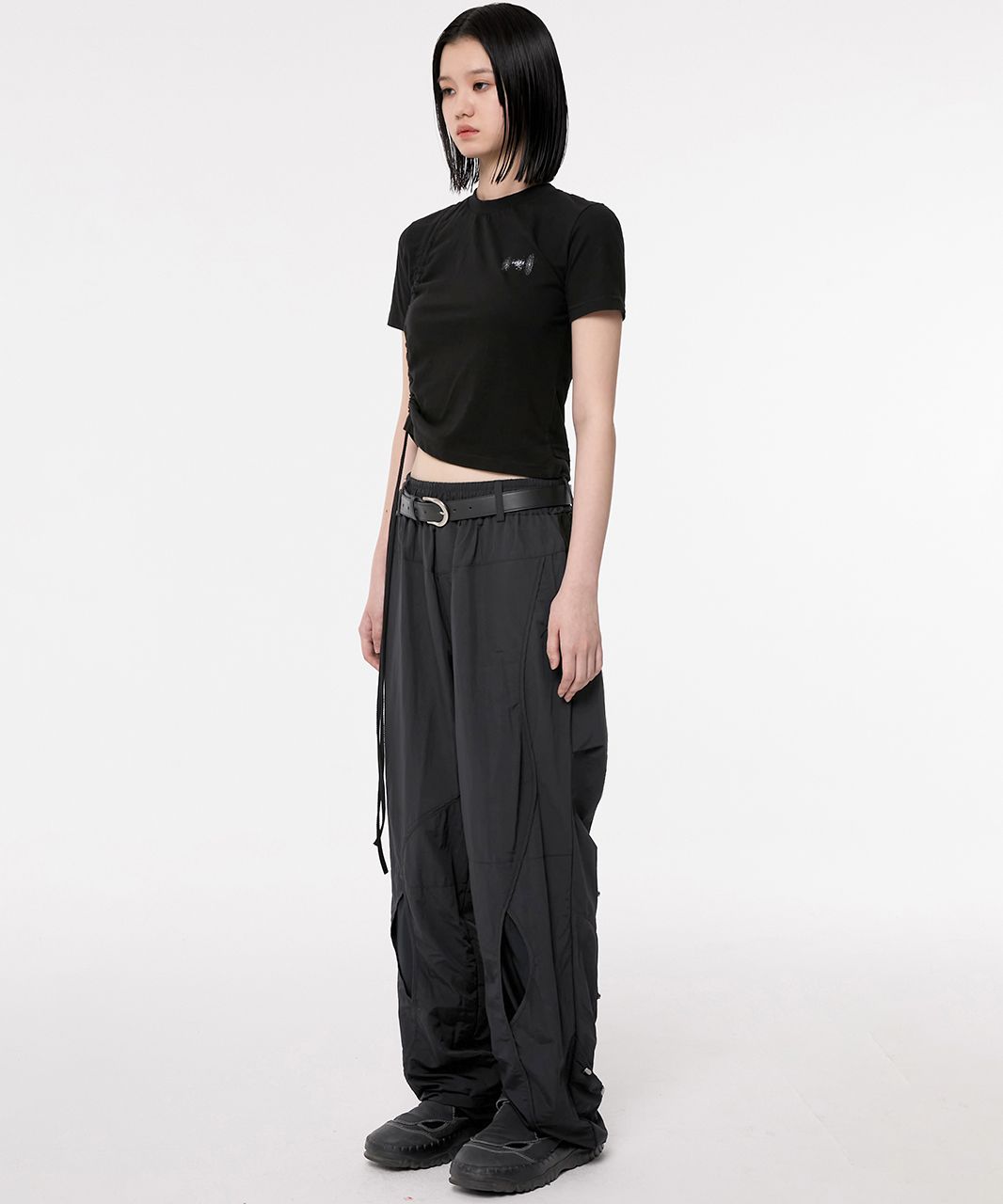 MUSINSA | FLAREUP E94 Cut-out Layered Pants (FU-228_Black)