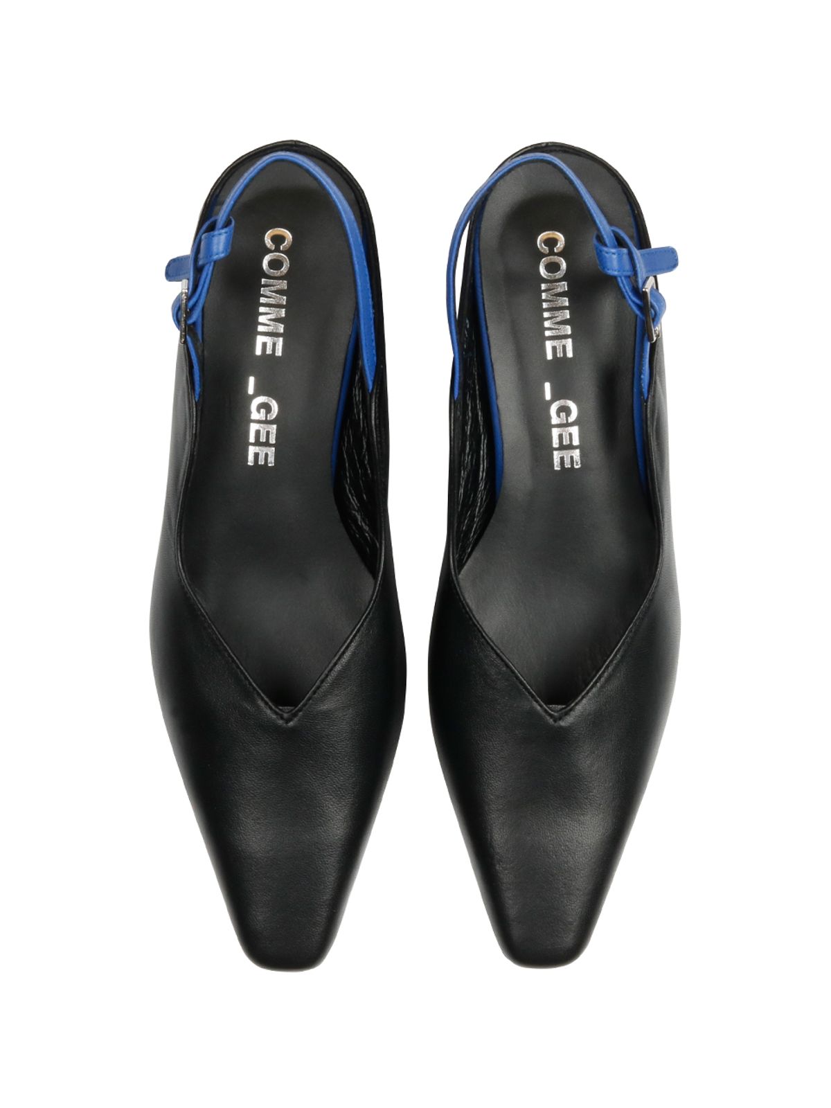 꼼므지(COMMEGEE) V Wave sling-back shoes / CG1016BKBL
