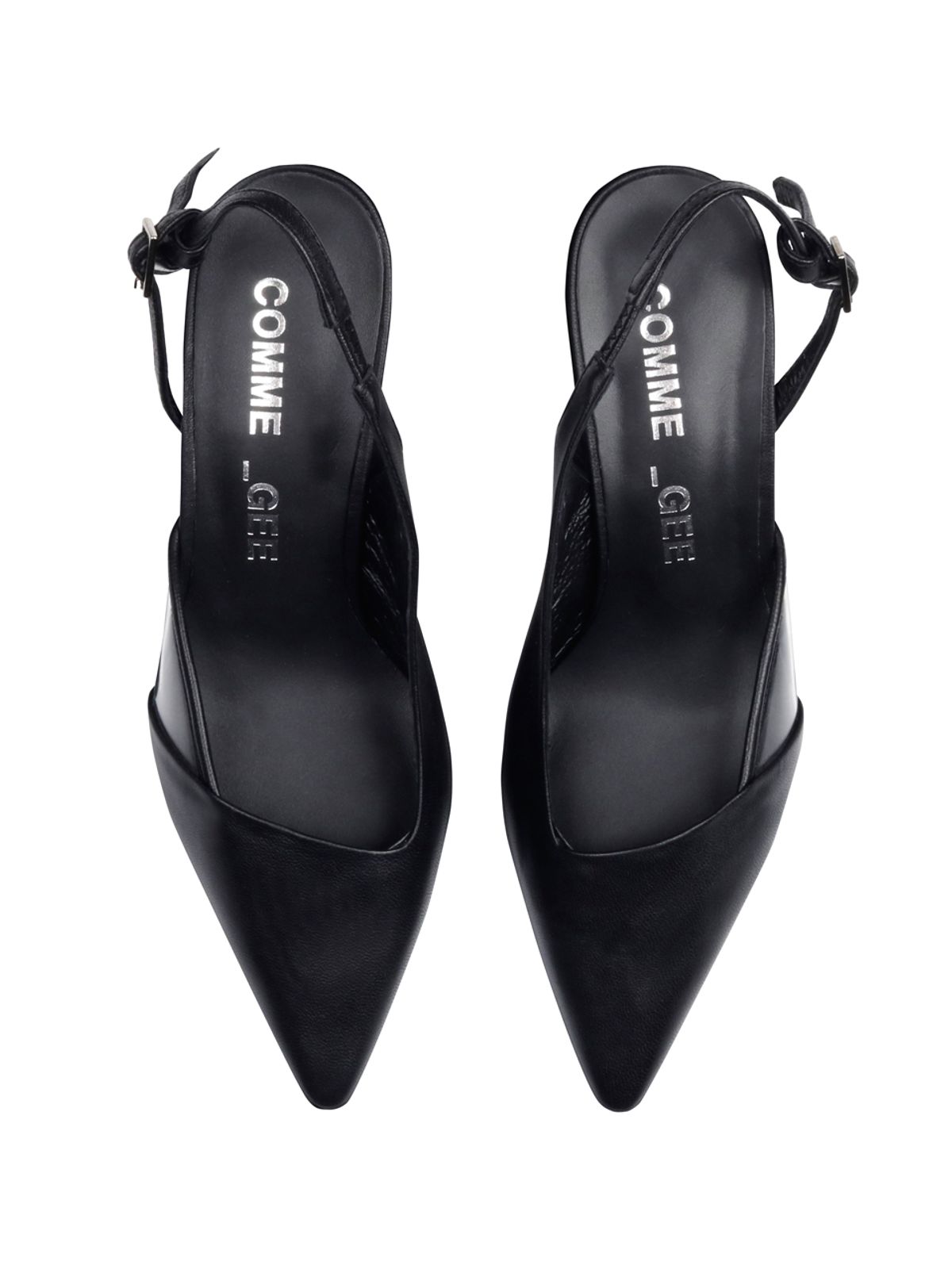 꼼므지(COMMEGEE) Asymmetric sling-back shoes / CG1019BK