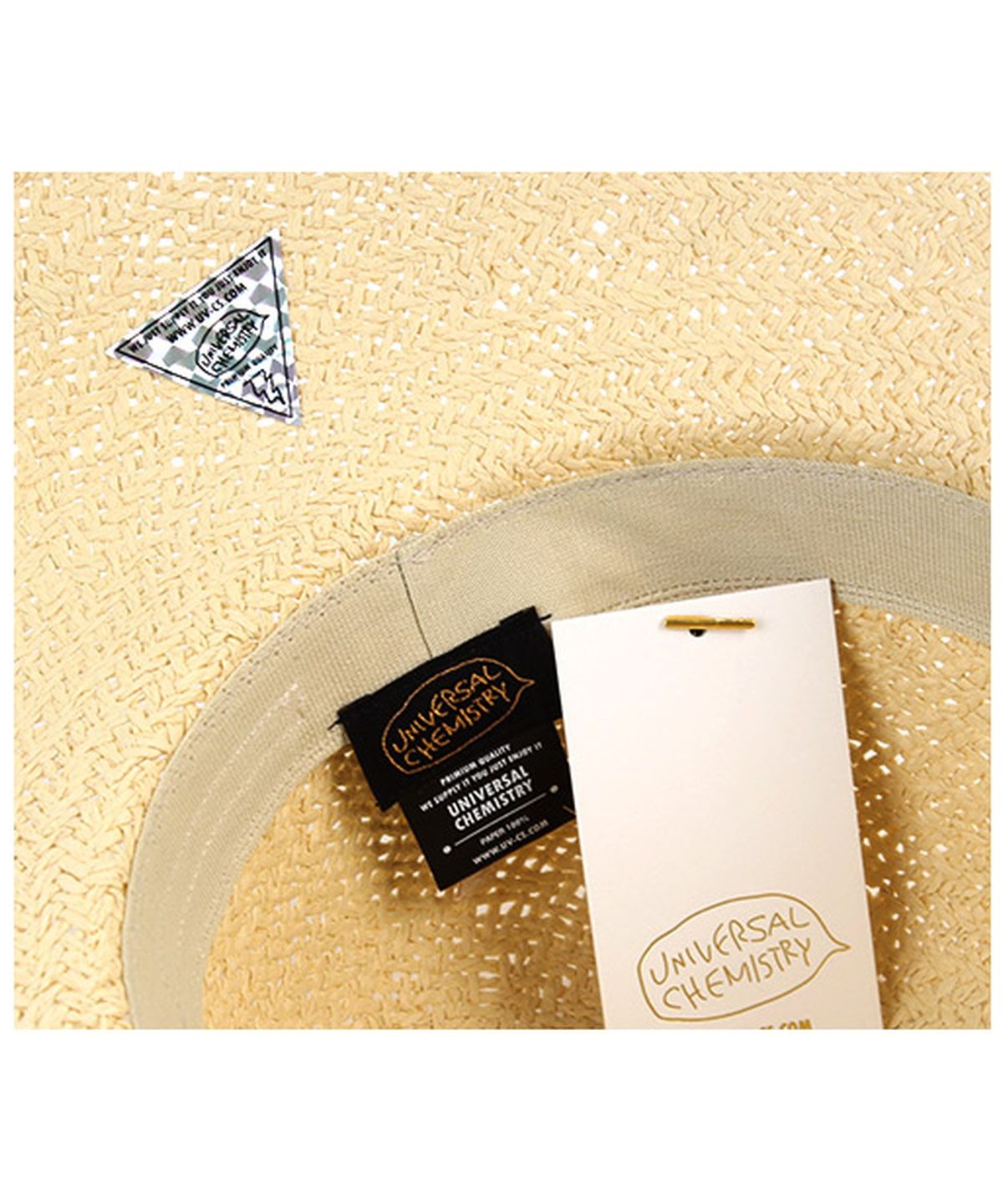 유니버셜 케미스트리(UNIVERSAL CHEMISTRY) Summer Beige Round Panama Hat 파나마햇