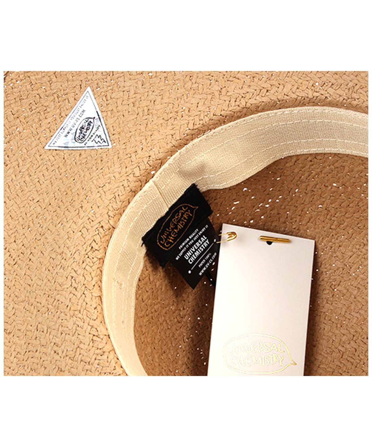 유니버셜 케미스트리(UNIVERSAL CHEMISTRY) Summer Brown Round Panama Hat 파나마햇