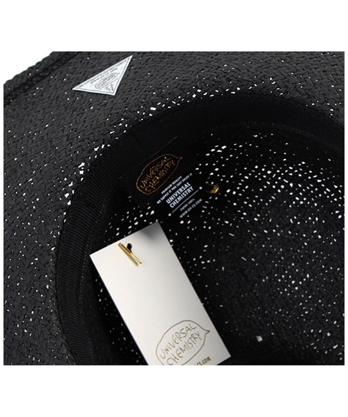 유니버셜 케미스트리(UNIVERSAL CHEMISTRY) Summer Black Round Panama Hat 파나마햇