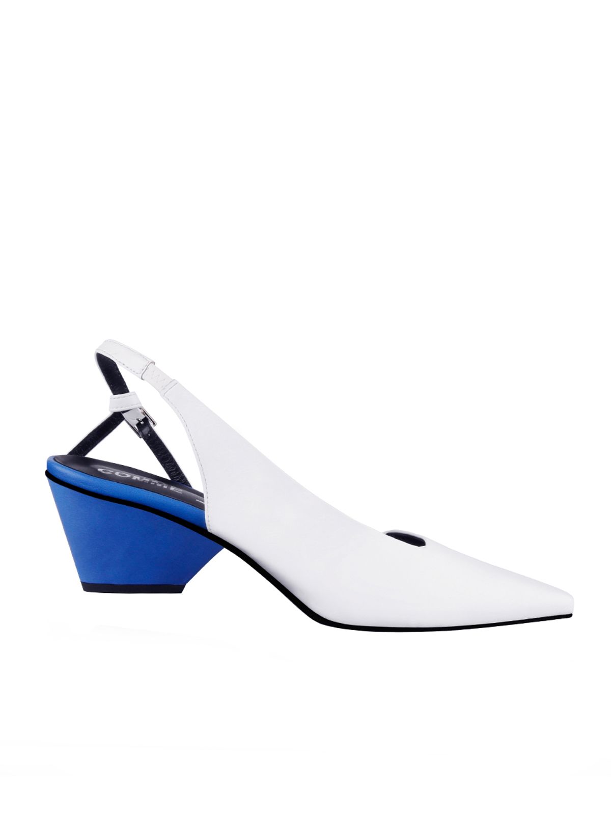 꼼므지(COMMEGEE) Asymmetric sling-back shoes / CG1019WHBL