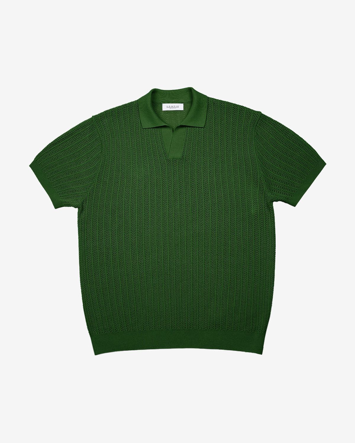 솔티(SORTIE) Mesh Mixed Cable Open Collar Knit (Oatmeal)