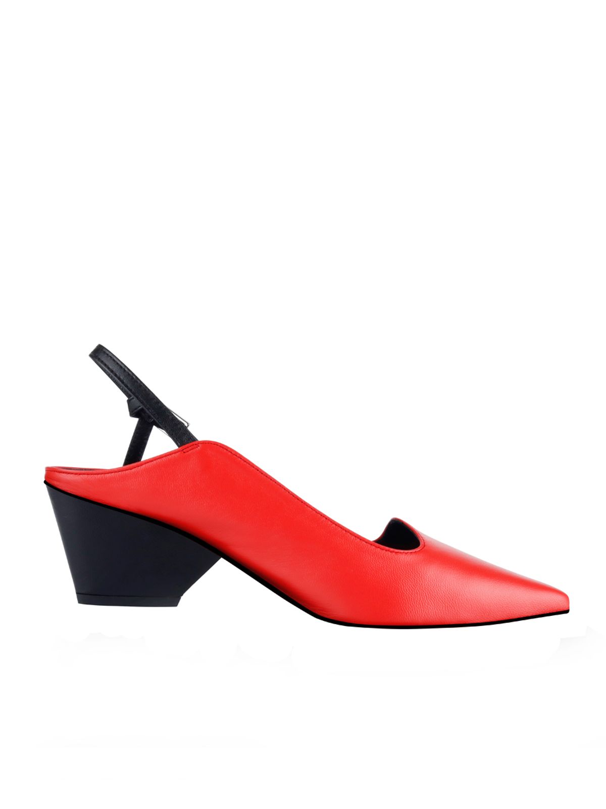 꼼므지(COMMEGEE) Asymmetric wave sling-back shoes / CG1021RD