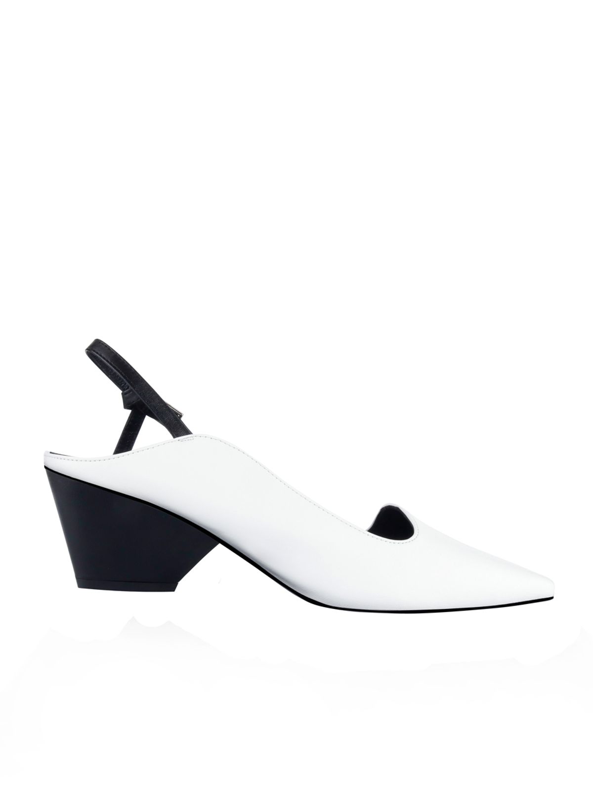 꼼므지(COMMEGEE) Asymmetric wave sling-back shoes / CG1021WH