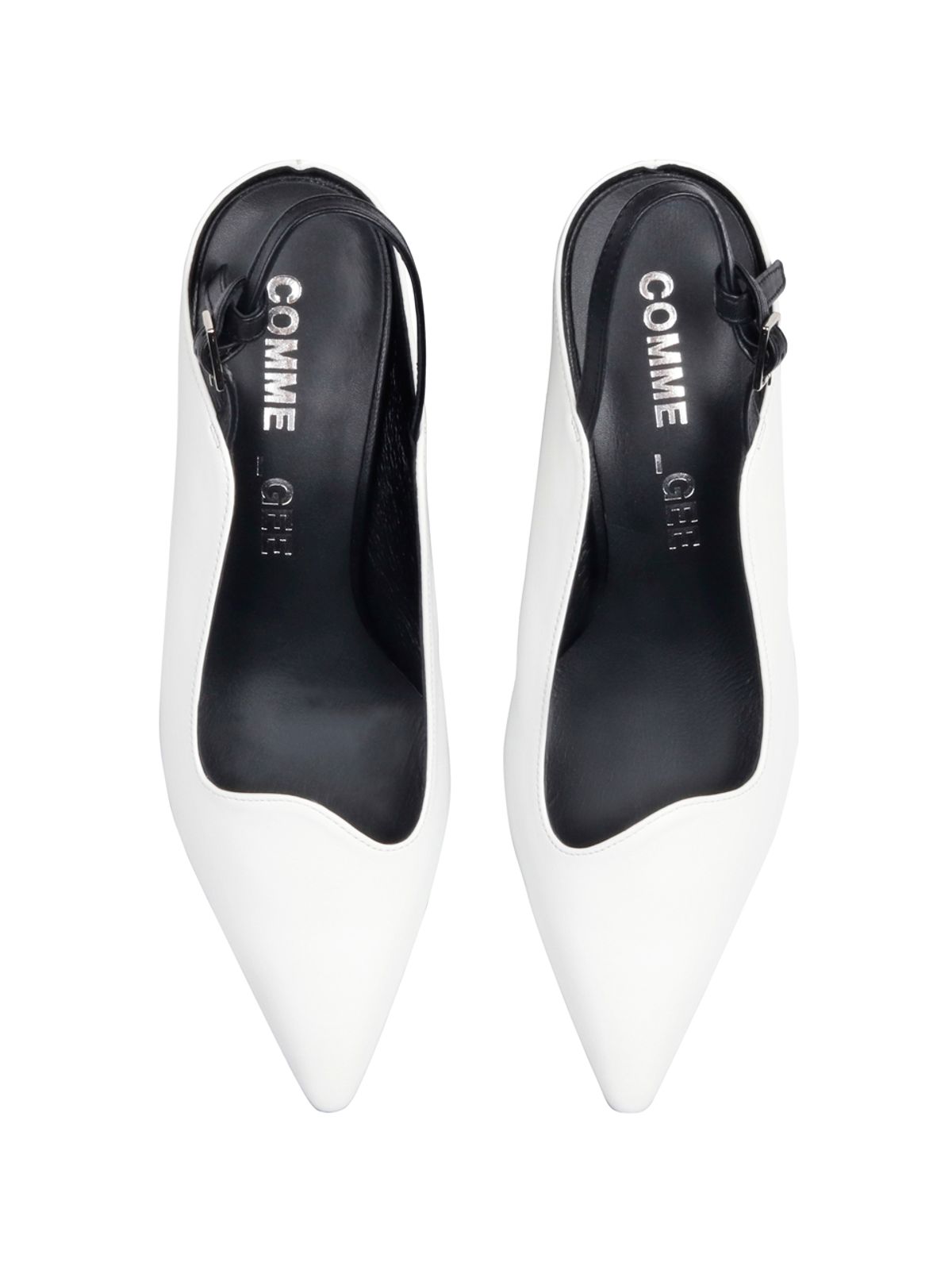 꼼므지(COMMEGEE) Asymmetric wave sling-back shoes / CG1021WH